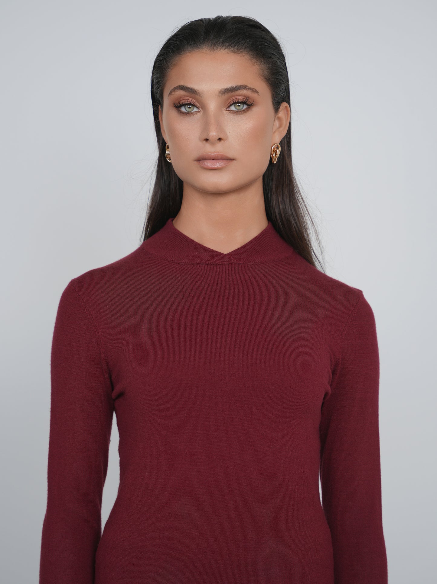 Point Knit Mandarin Top