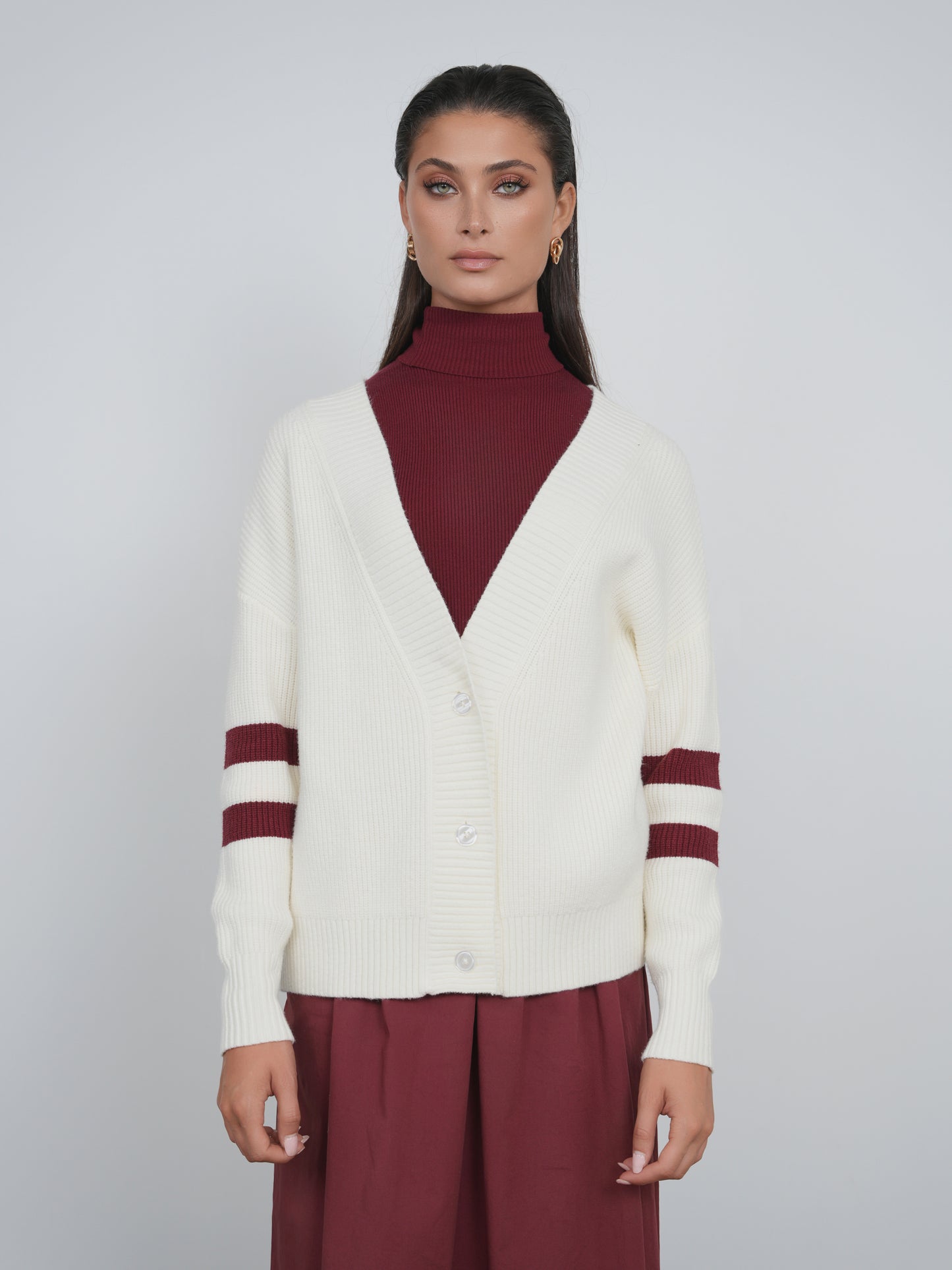 Point Chunky Knit Oversized Sweater