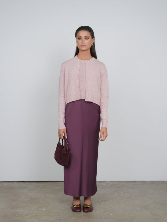 Point Satin Straight Skirt