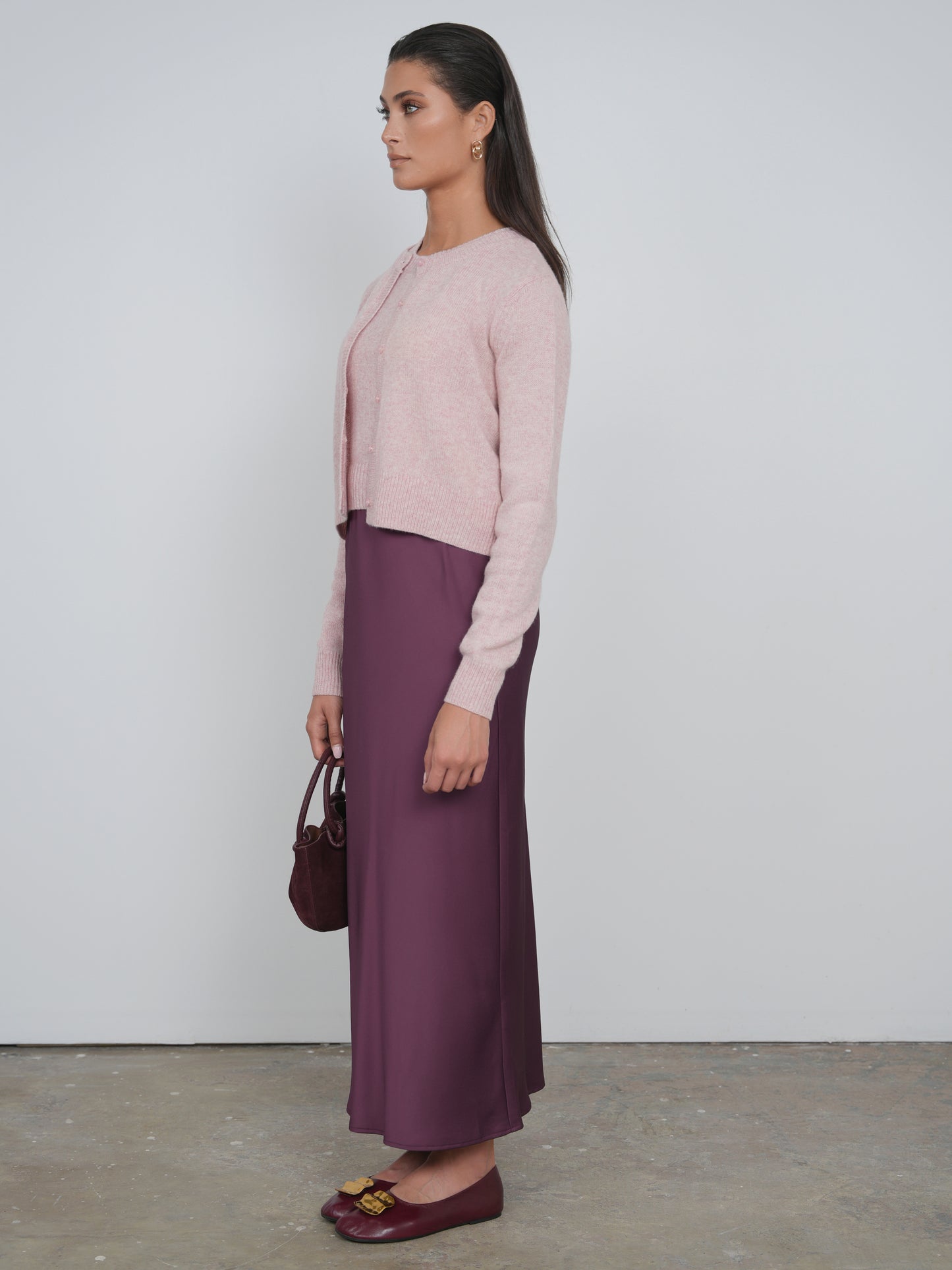 Point Satin Straight Skirt