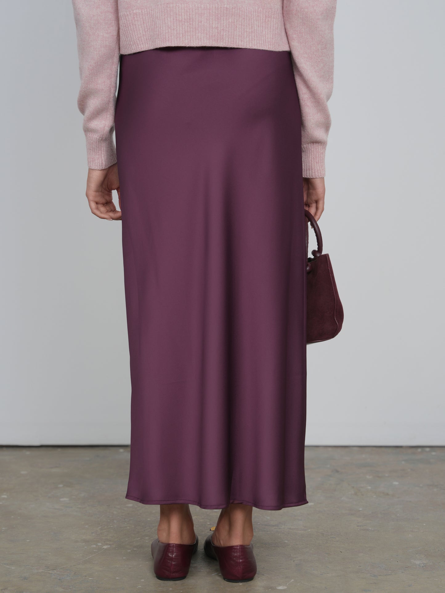 Point Satin Straight Skirt