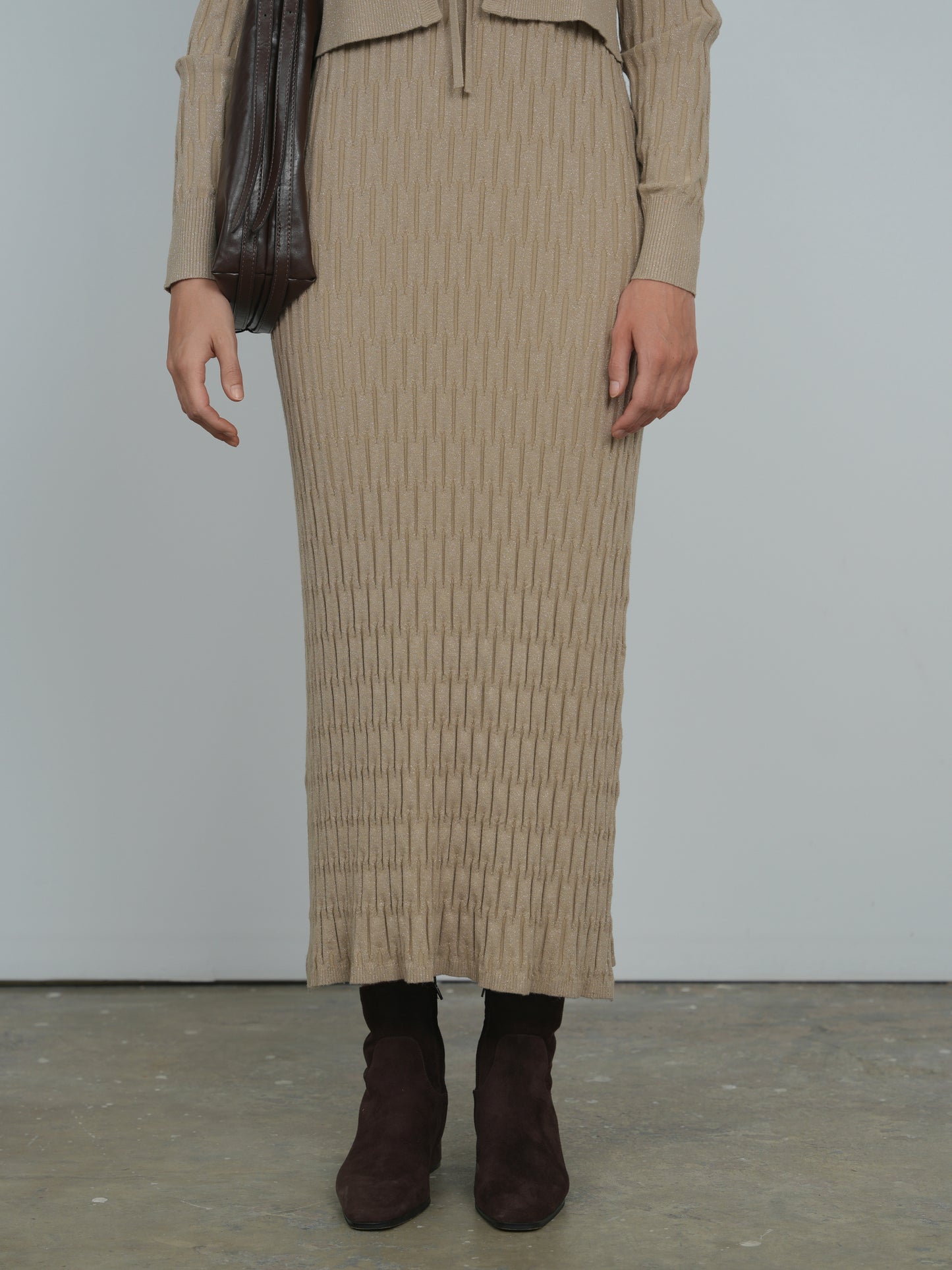 Point Metallic Knit Dress