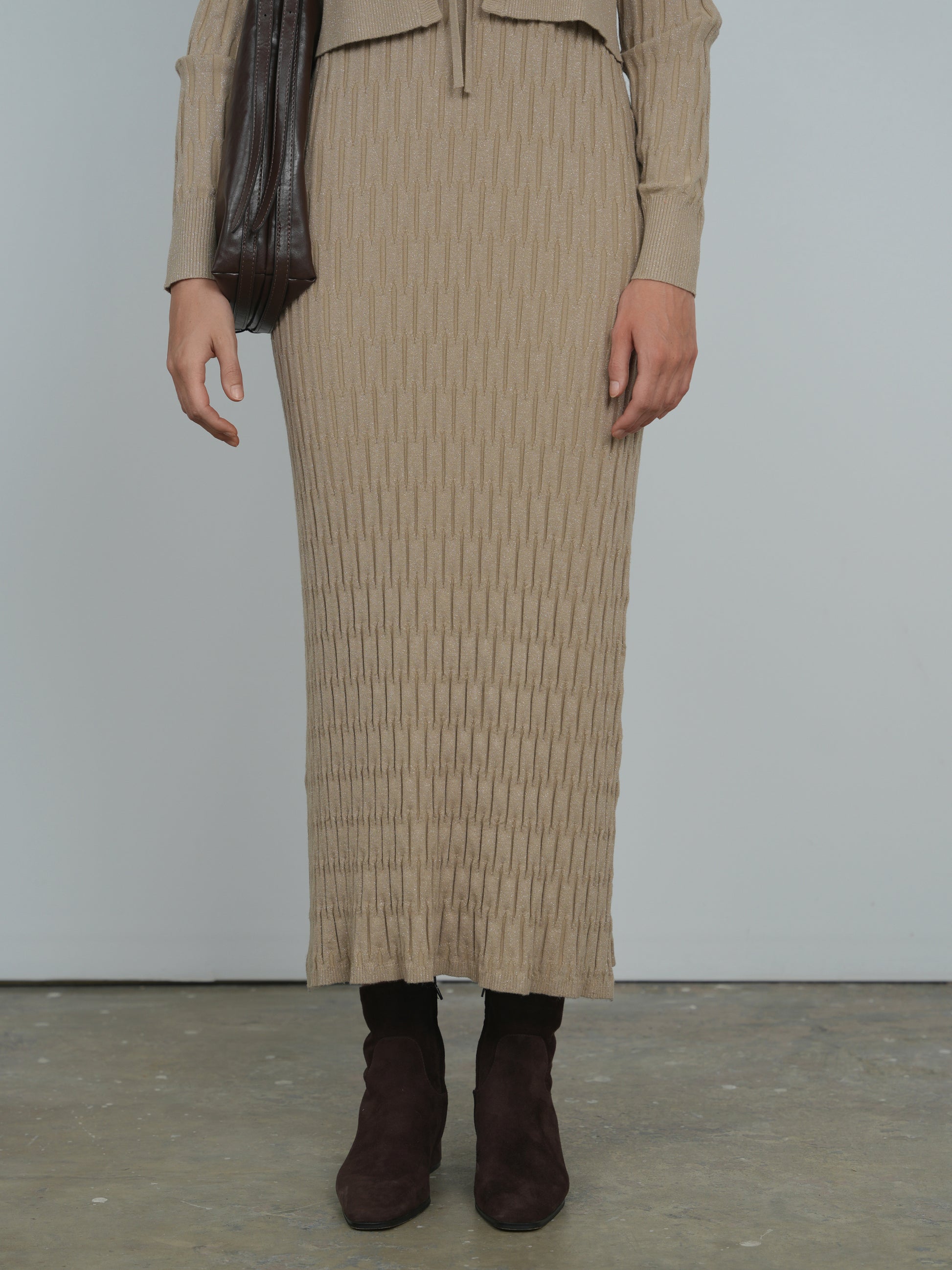 Point Metallic Knit Dress