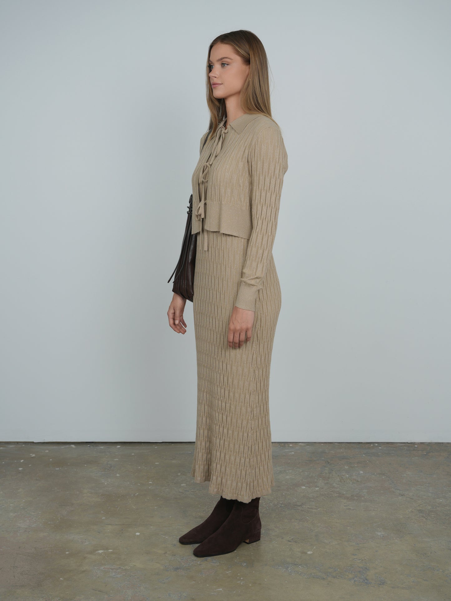 Point Metallic Knit Dress