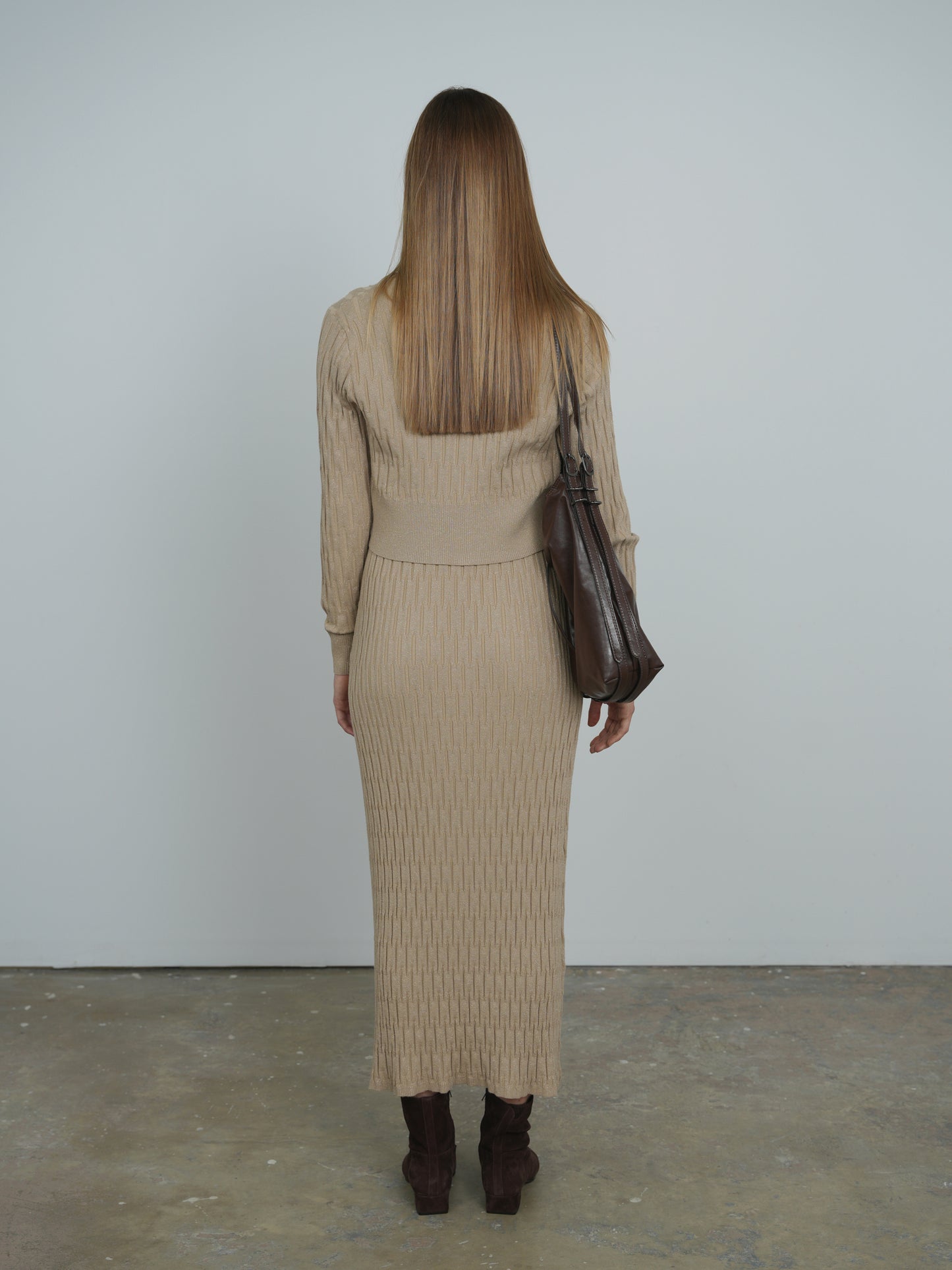 Point Metallic Knit Dress
