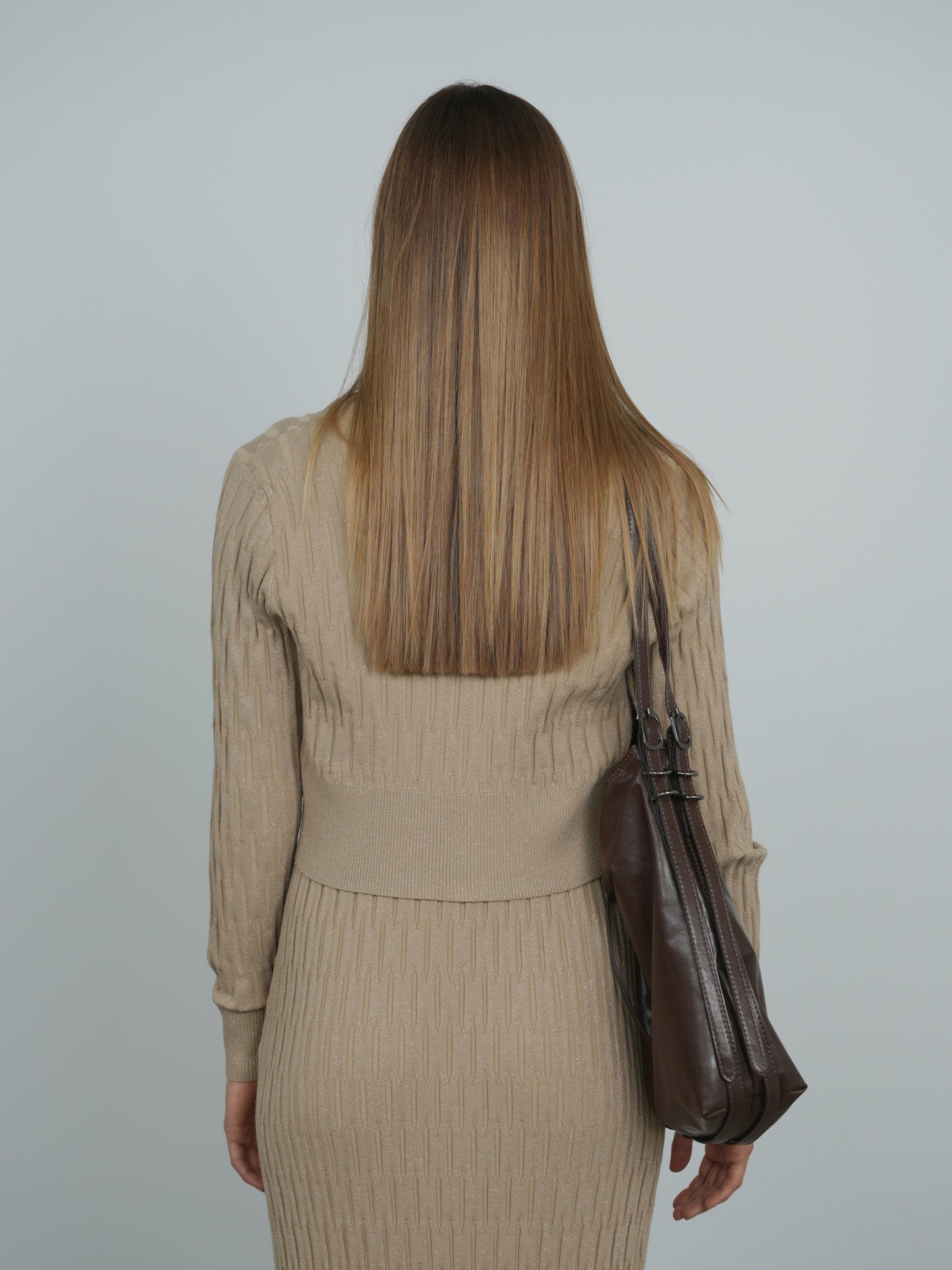 Point Metallic Knit Bow Cardi