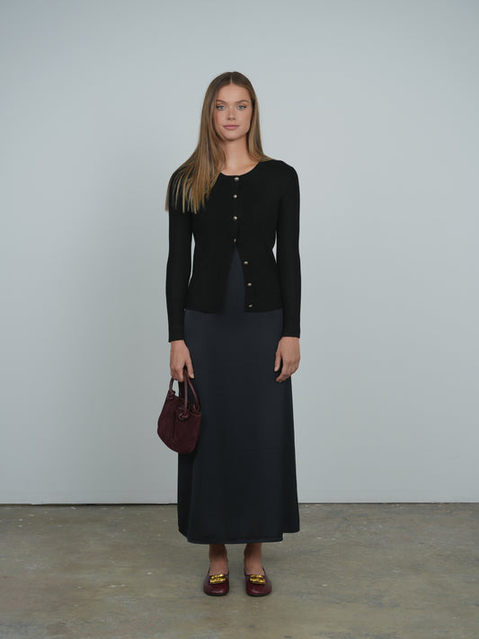 Point Satin A-line Slip Dress