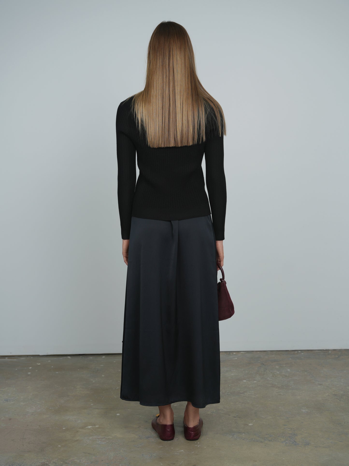 Point Satin A-line Slip Dress