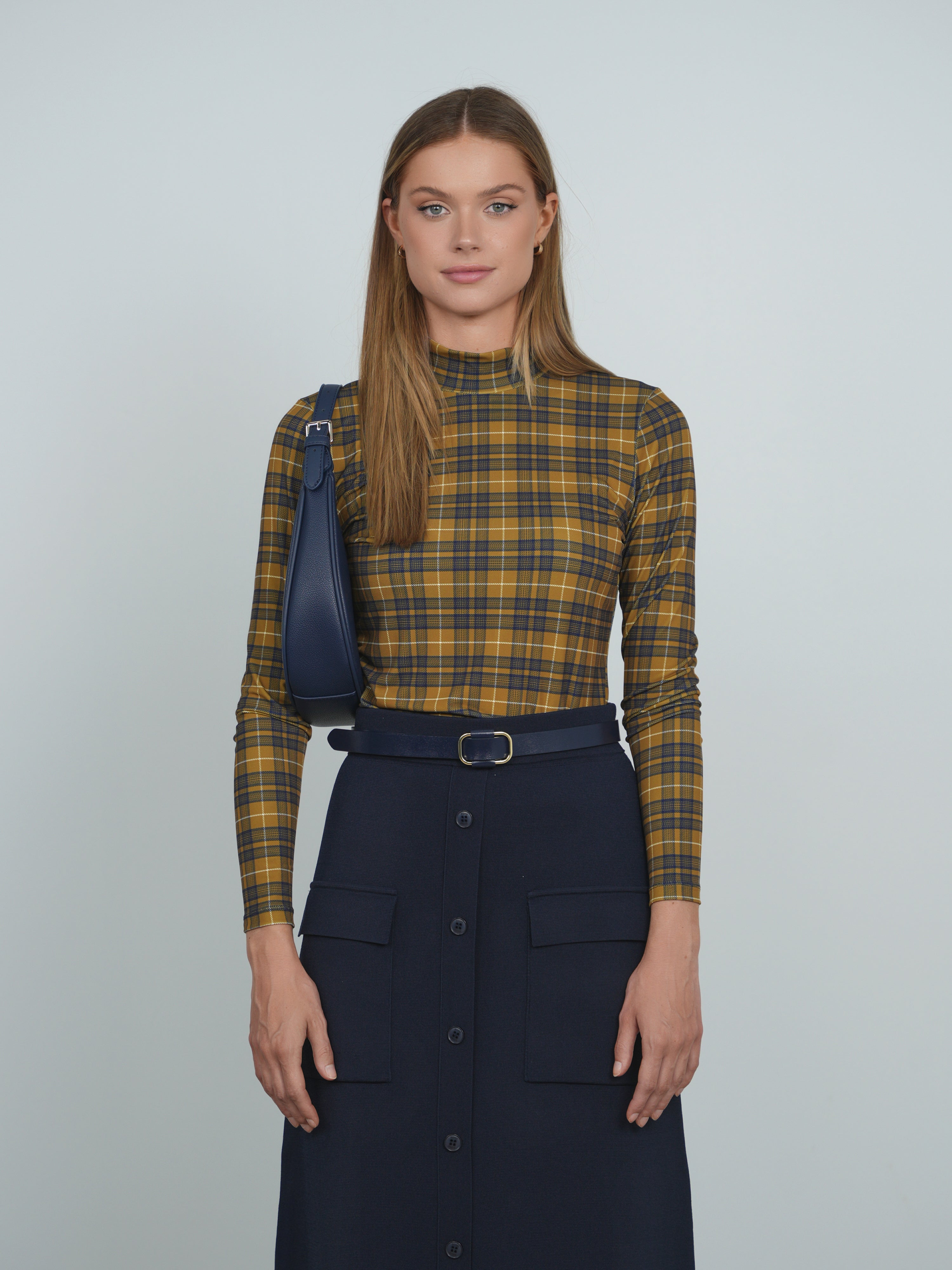 ANNUAL CHECKERED MOCK NECK PO ハイネック ニット ANNUAL｜Checkered