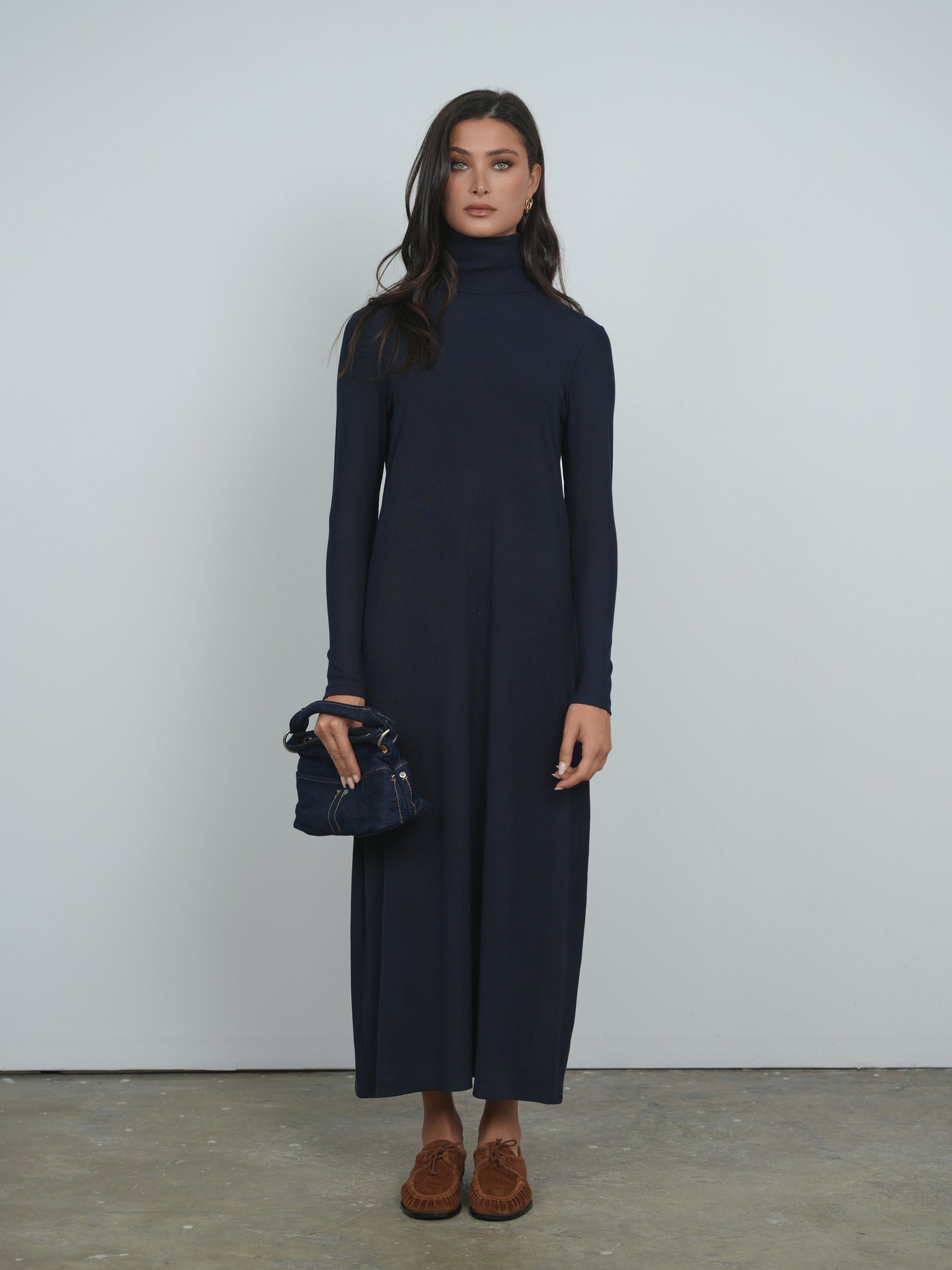Point A-line Turtleneck Dress Point A-line Turtleneck Dress