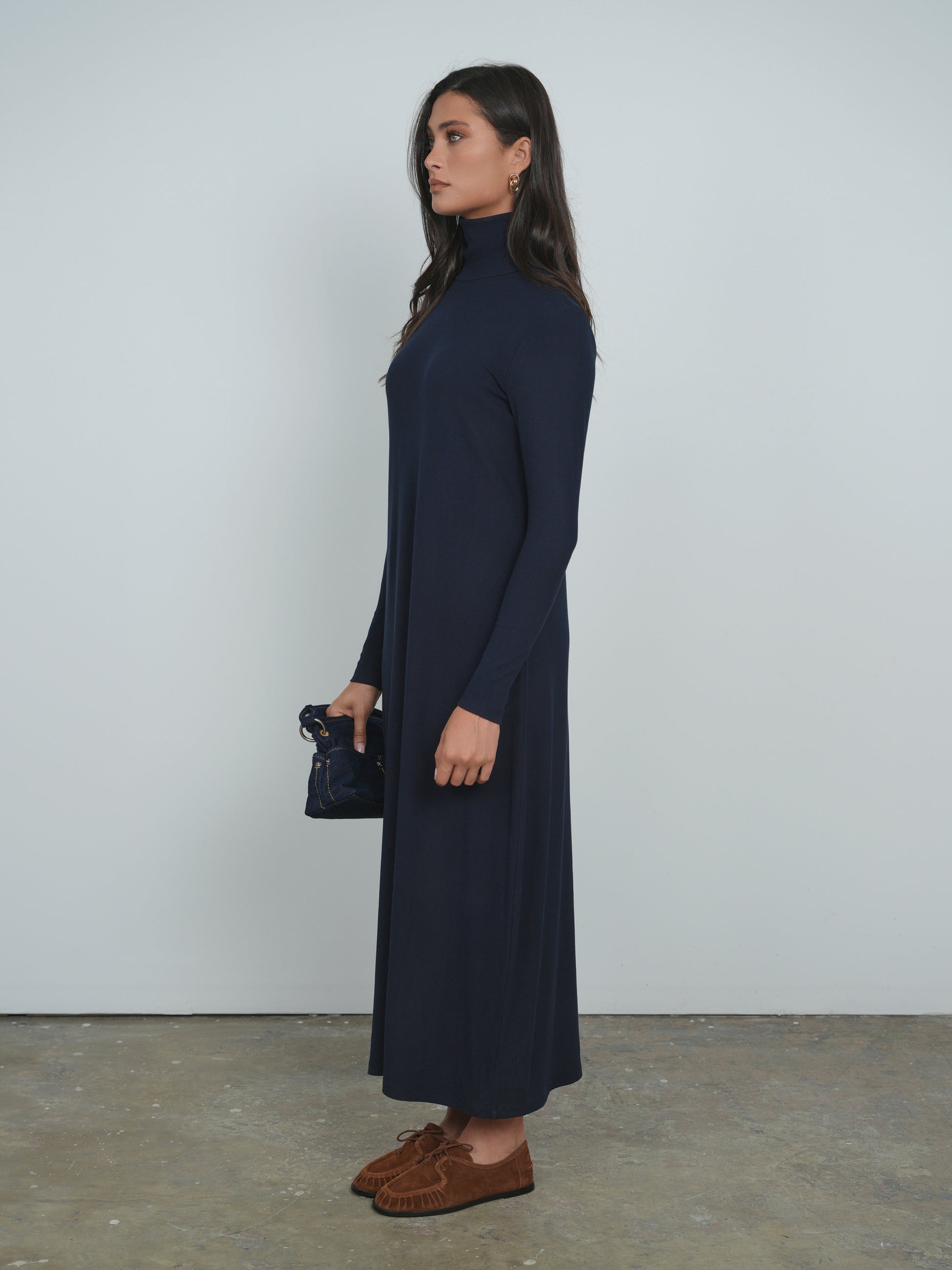 Point A-line Turtleneck Dress Point A-line Turtleneck Dress
