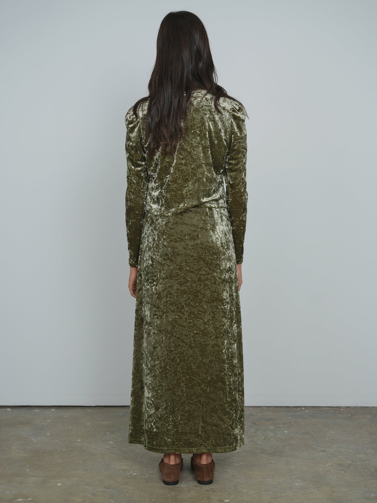 Point Velvet Column Dress