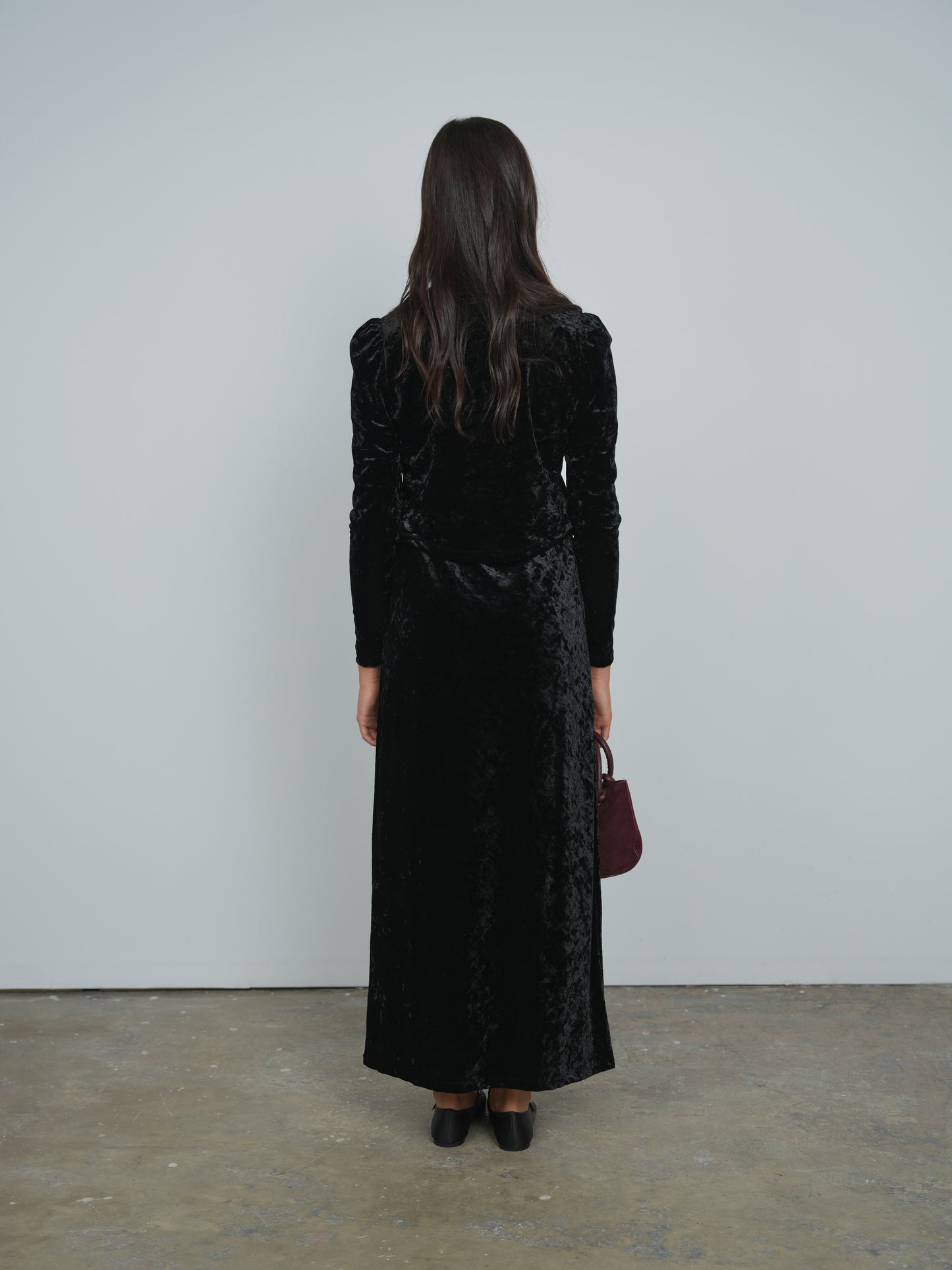 Point Velvet Straight Skirt