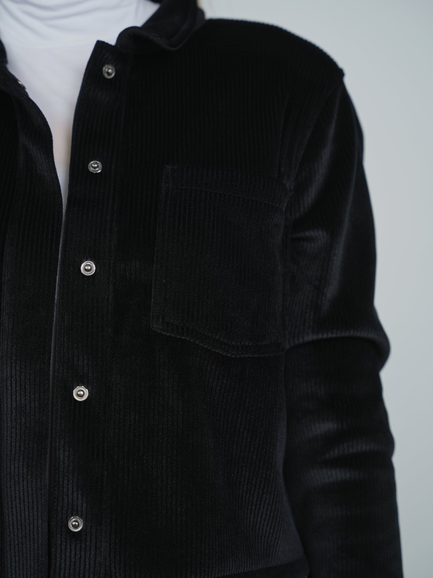Point Ribbed Velour Jacket