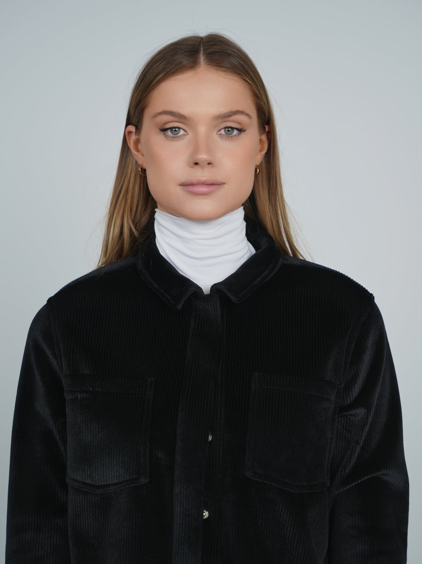 Point Ribbed Velour Jacket