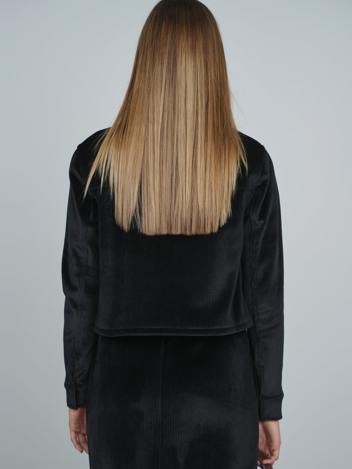 Point Ribbed Velour Jacket