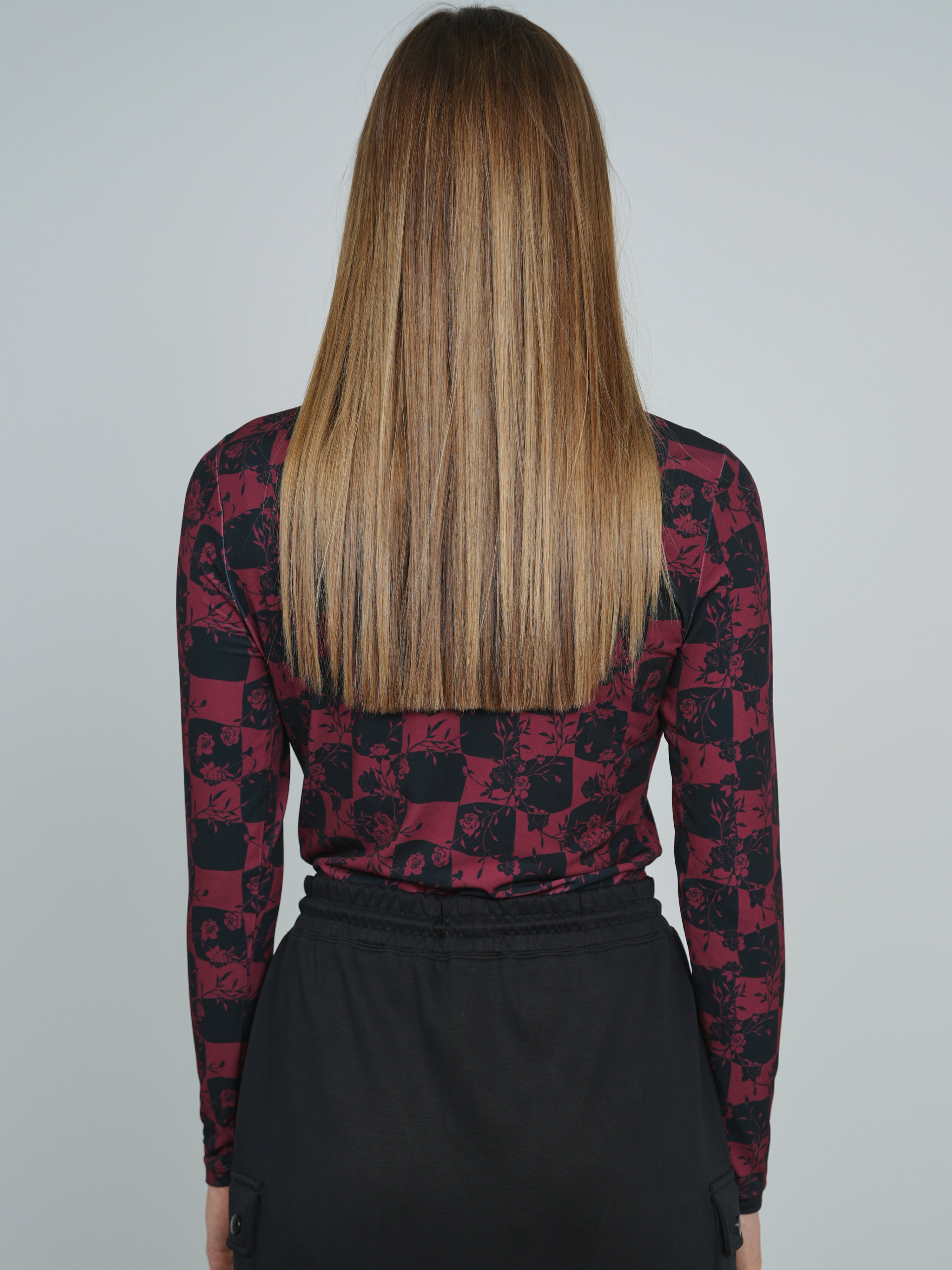 Point Printed Mock Neck Top