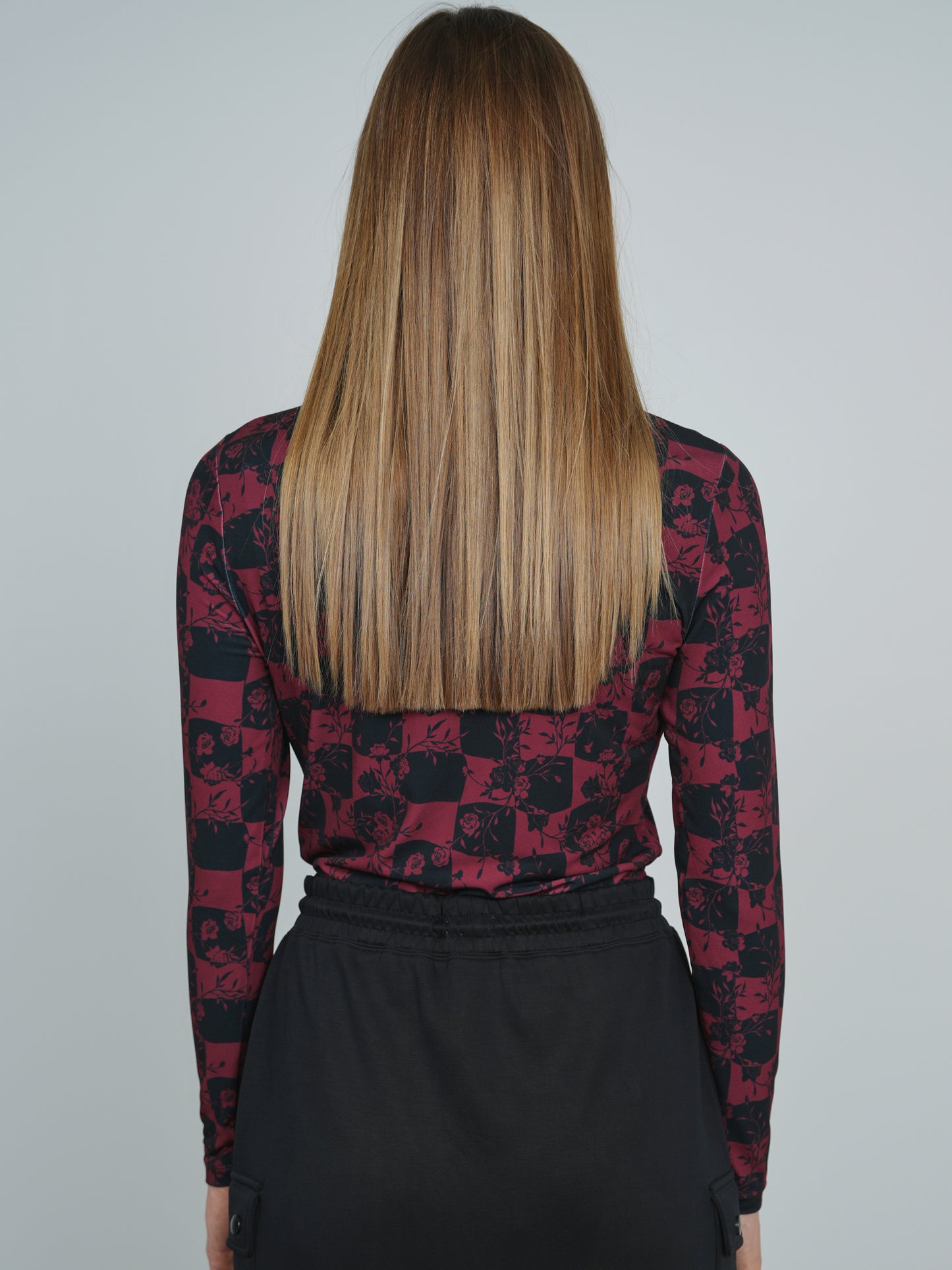 Point Printed Mock Neck Top