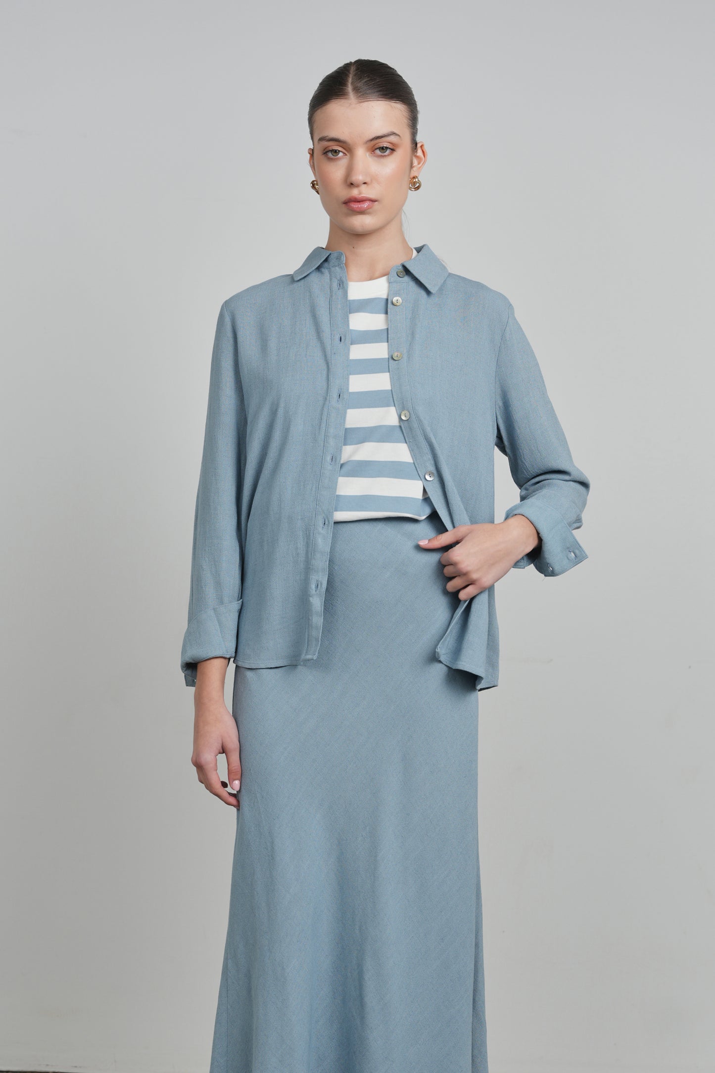 POINT STRIPE COTTON TANK