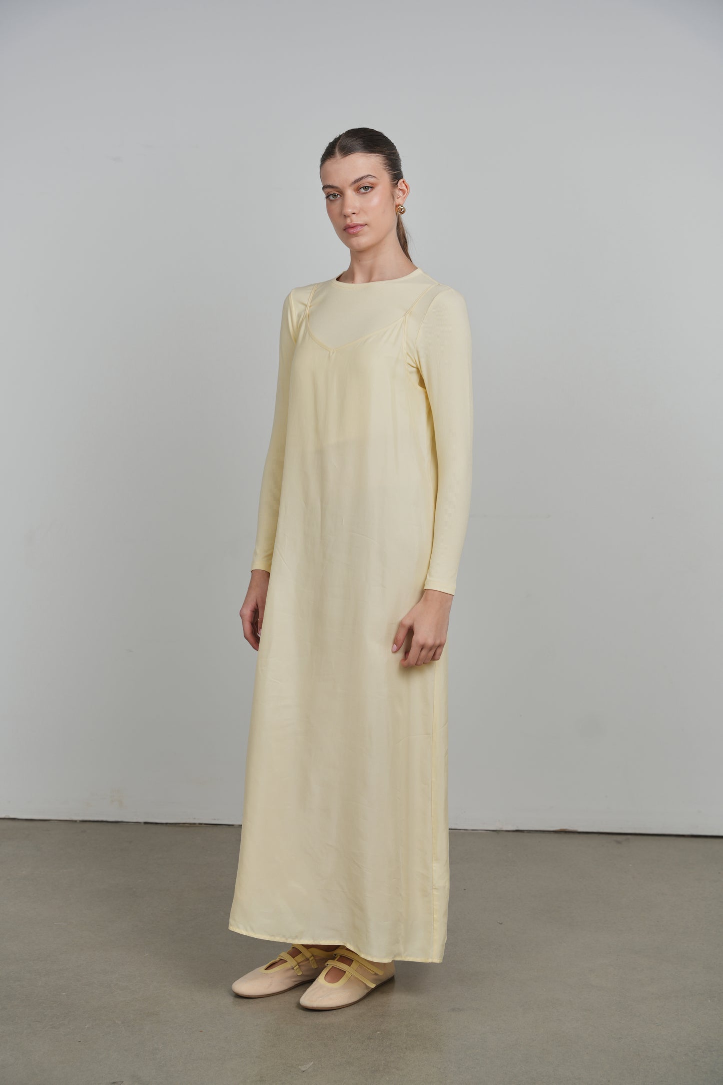 POINT BRUSHED A-LINE DRESS