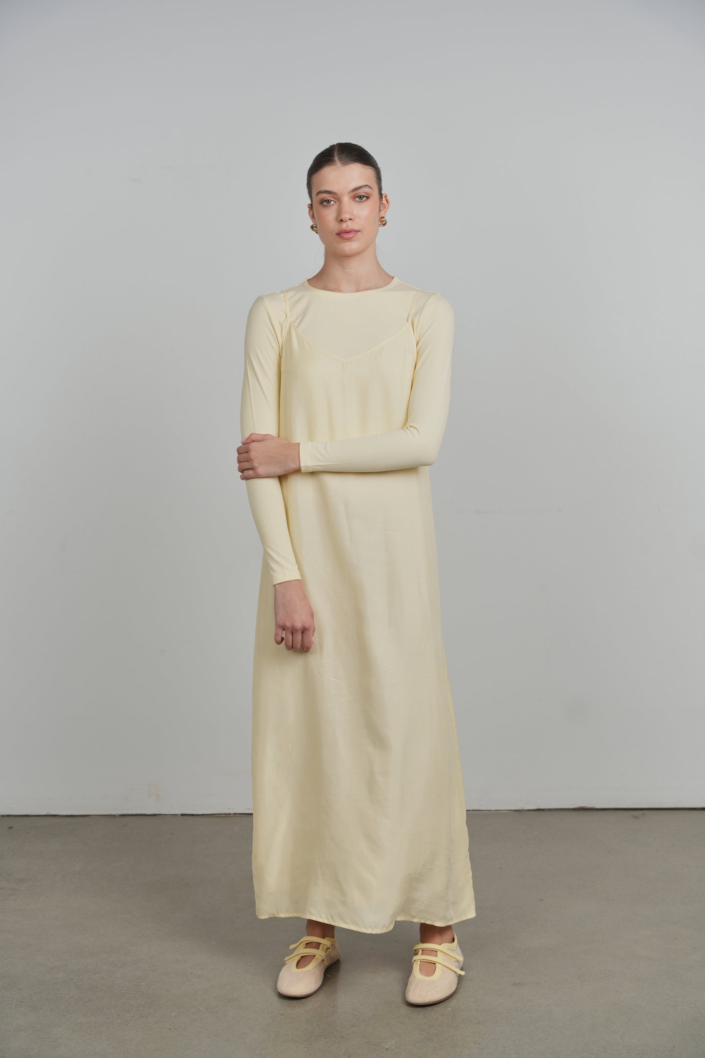 POINT BRUSHED A-LINE DRESS