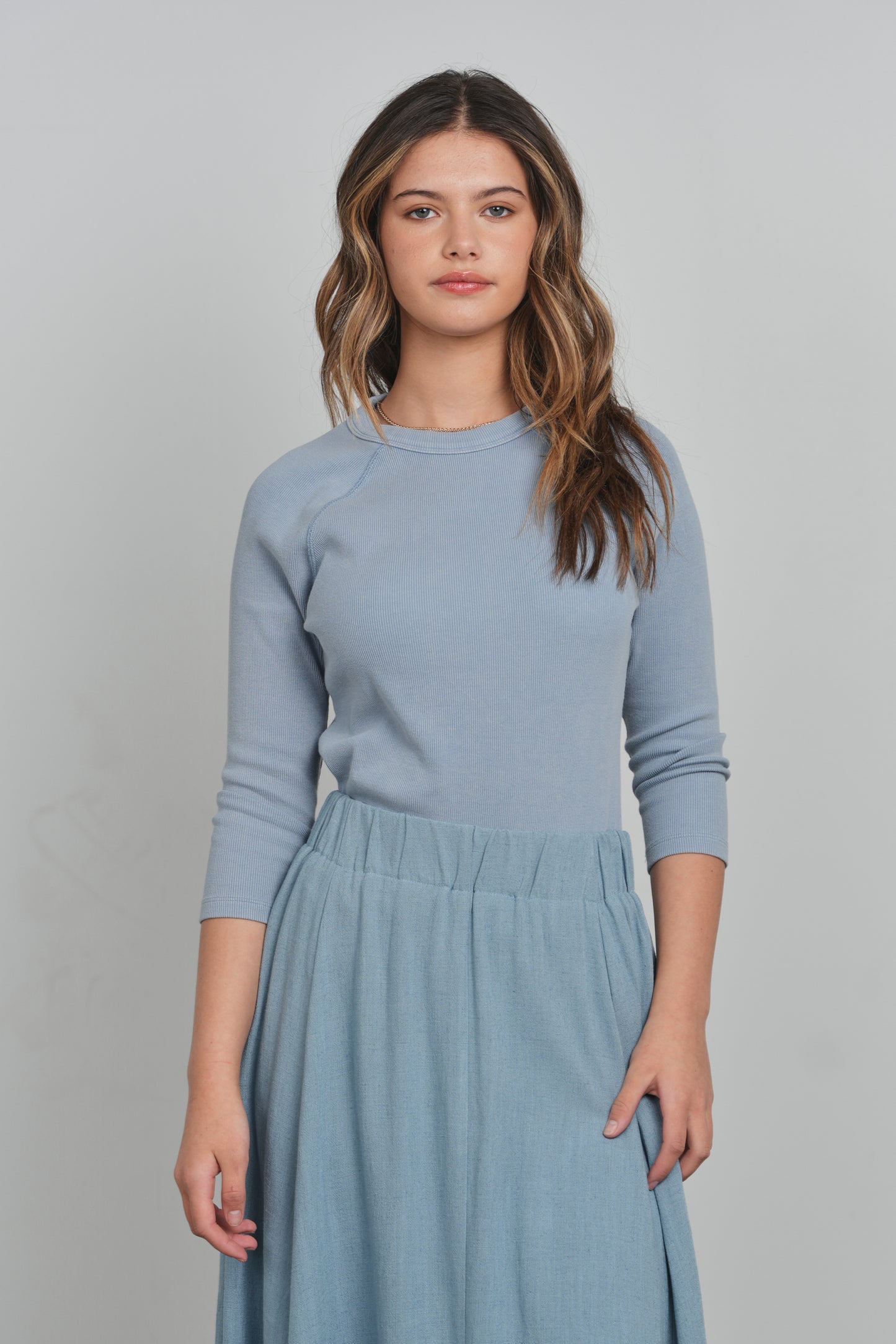 point 3/4 washed raglan tee