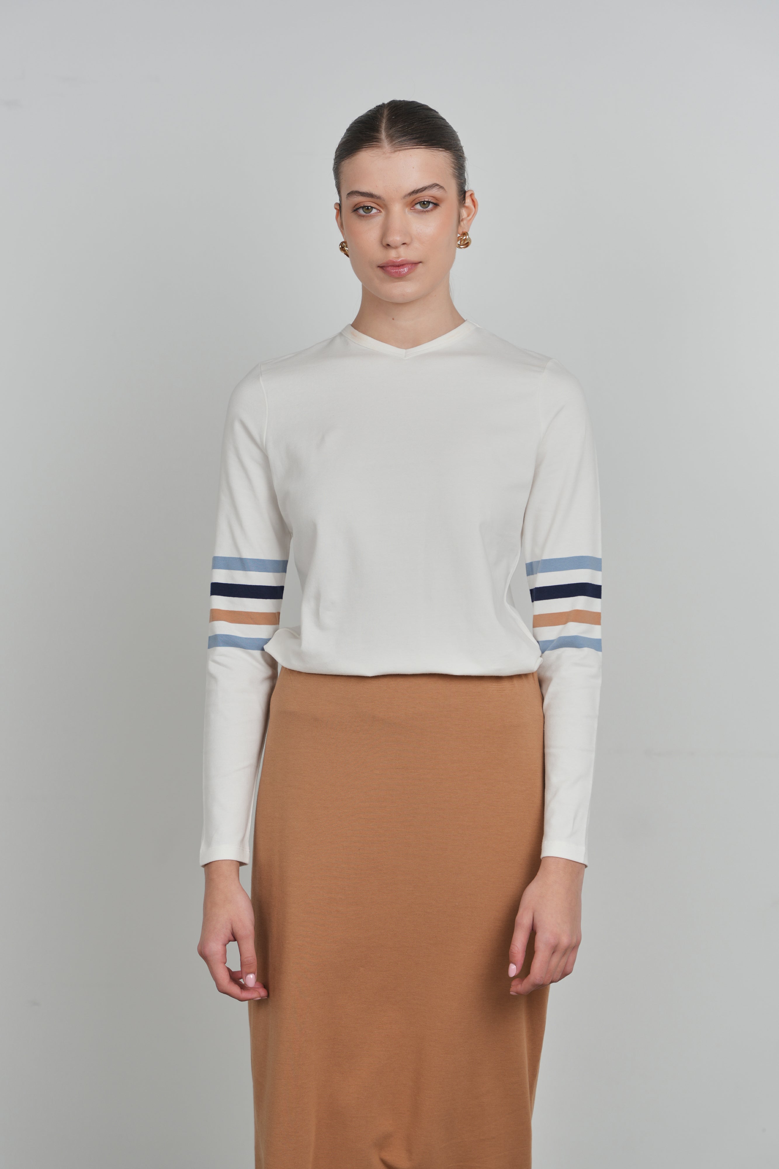 Point Sleeve Stripe Tee