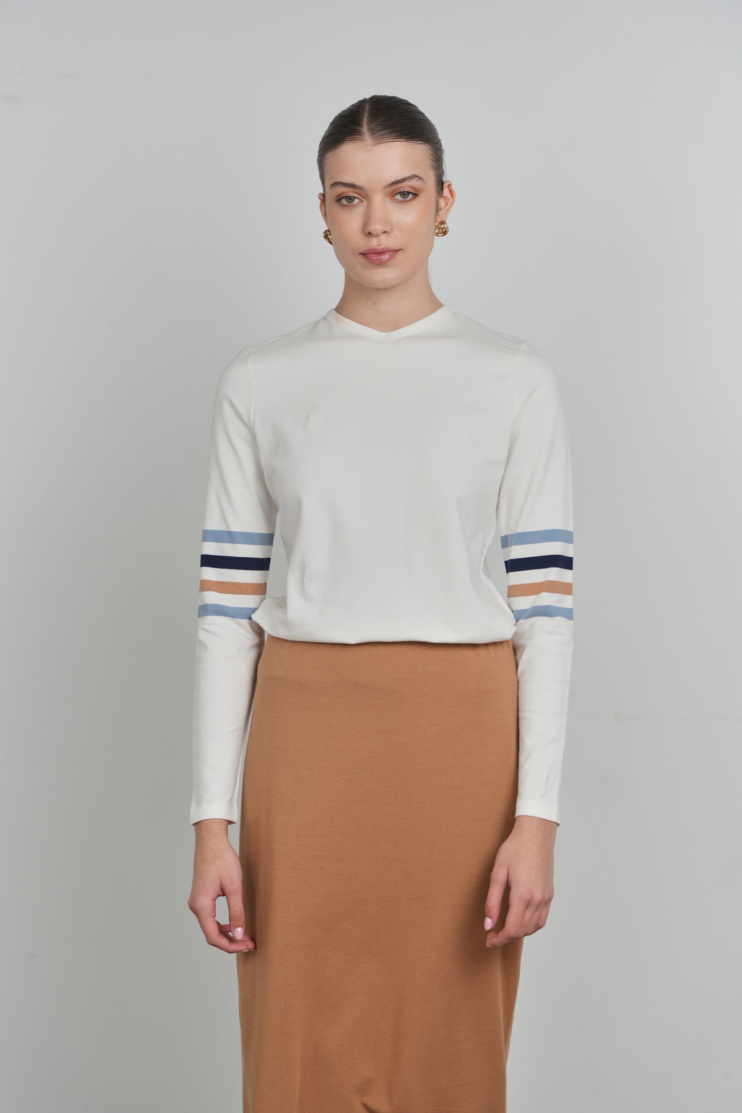 Point Sleeve Stripe Tee