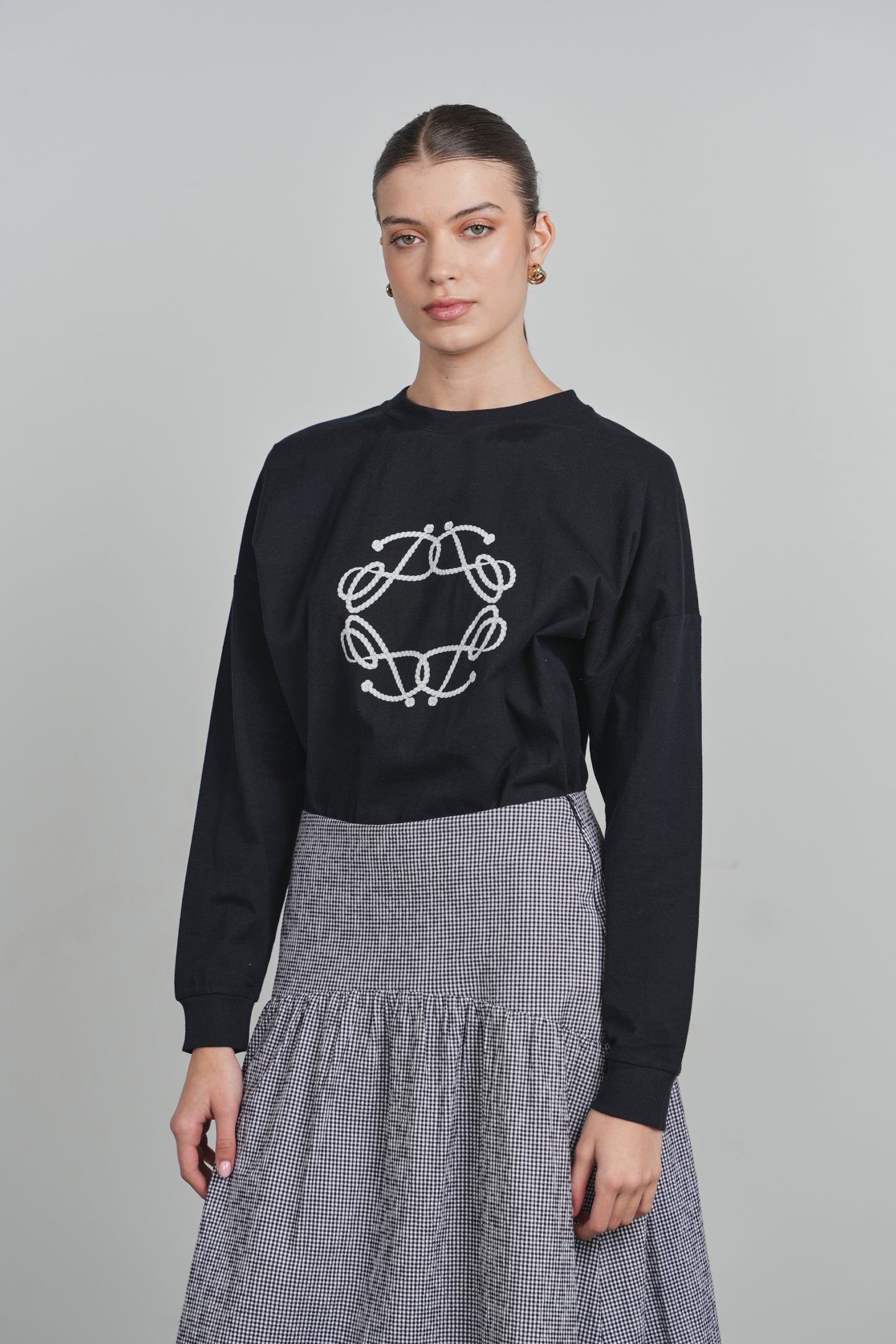 POINT PRINTED BOYFRIEND TEE