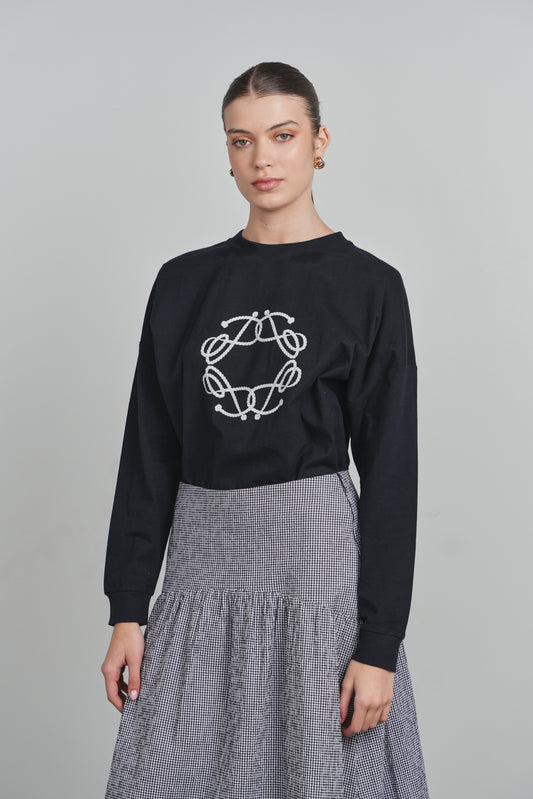 POINT PRINTED BOYFRIEND TEE