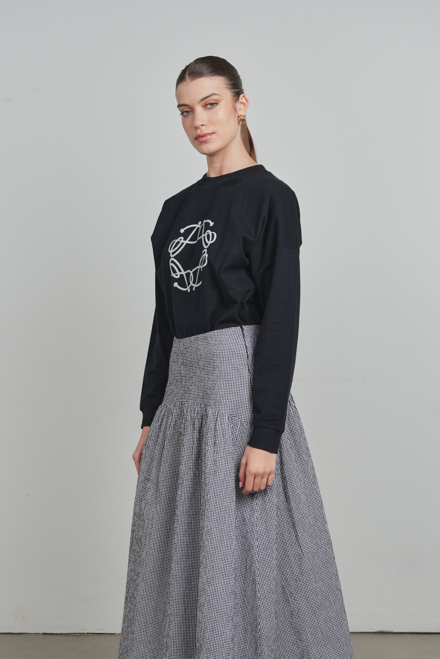 POINT PRINTED BOYFRIEND TEE