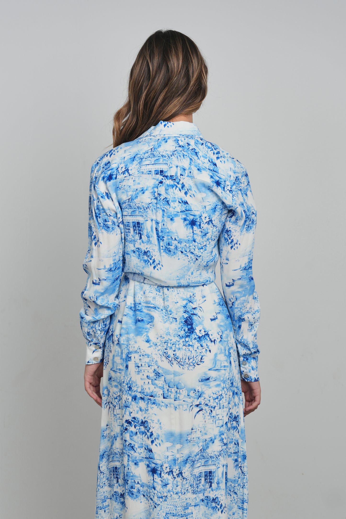 POINT GEORGETTE BUTTON UP BLOUSE