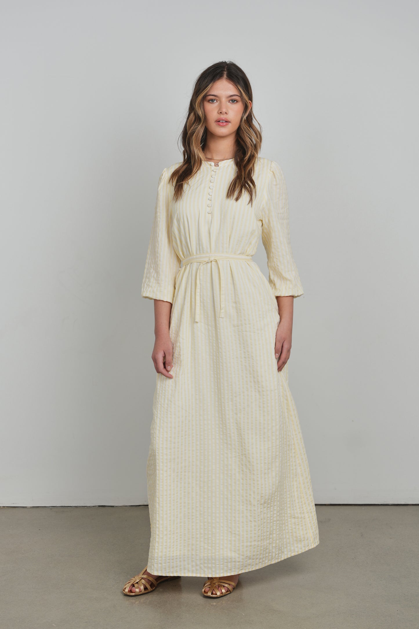 POINT PUFF SLEEVE DRESS