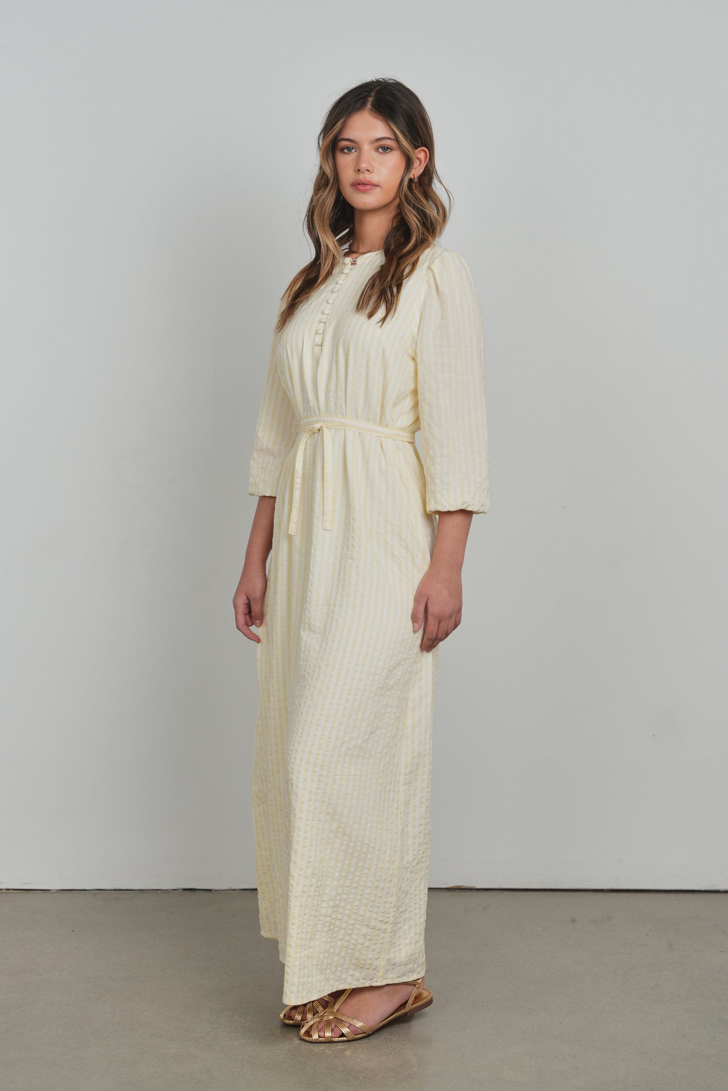 POINT PUFF SLEEVE DRESS