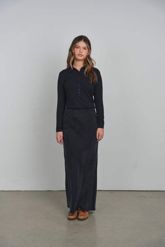 POINT BRUSHED STRAIGHT SKIRT