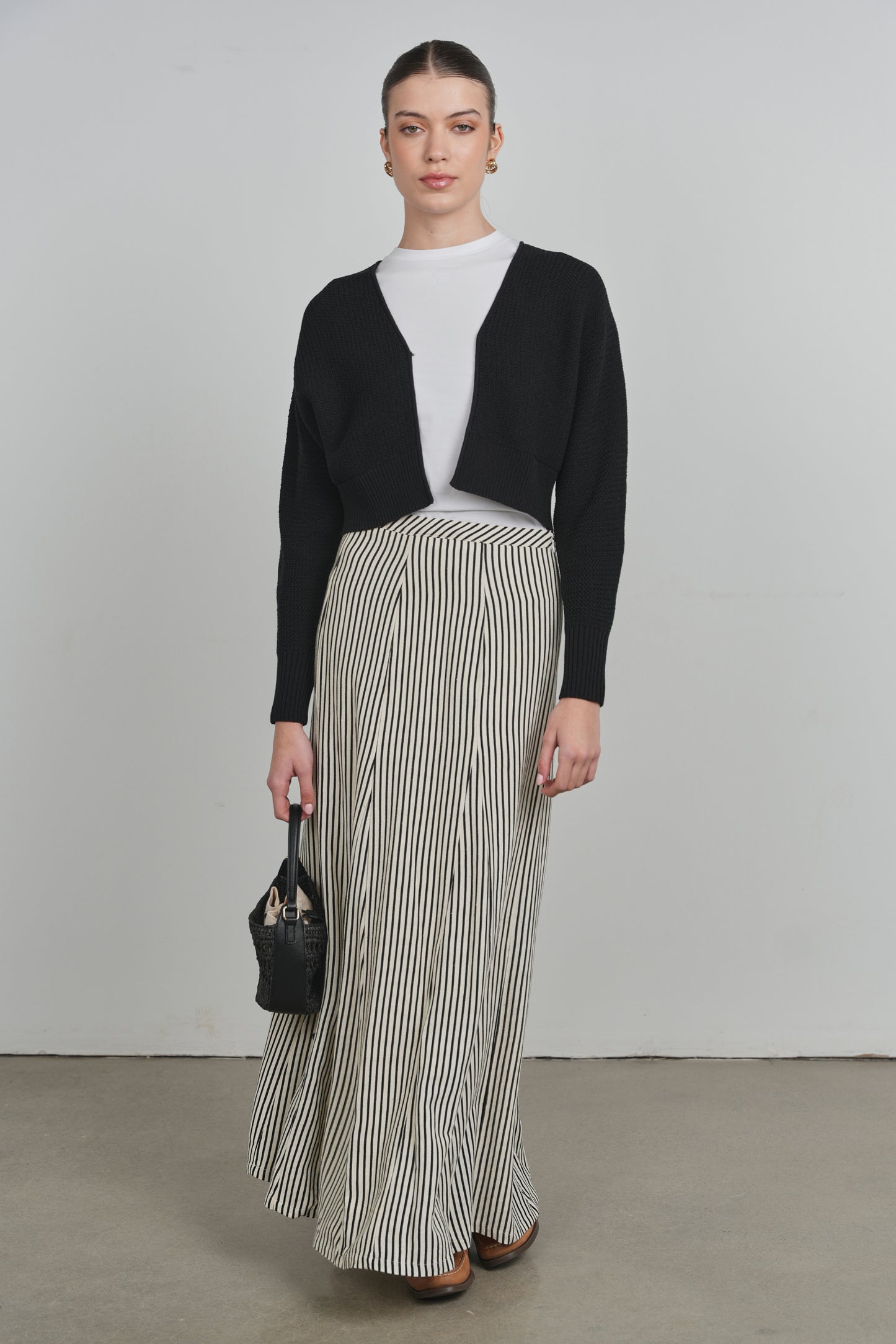 POINT GORED LINEN SKIRT