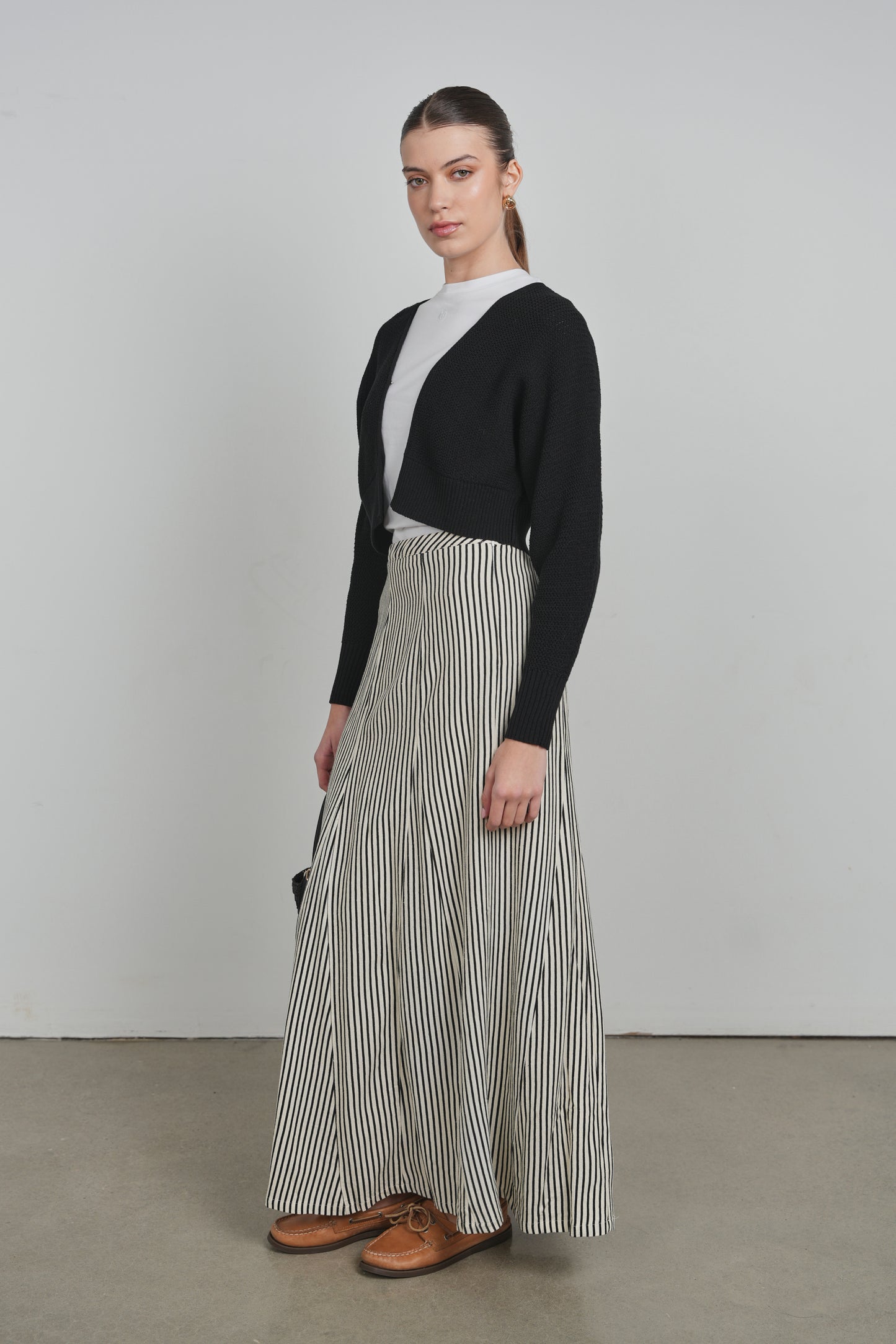 POINT GORED LINEN SKIRT