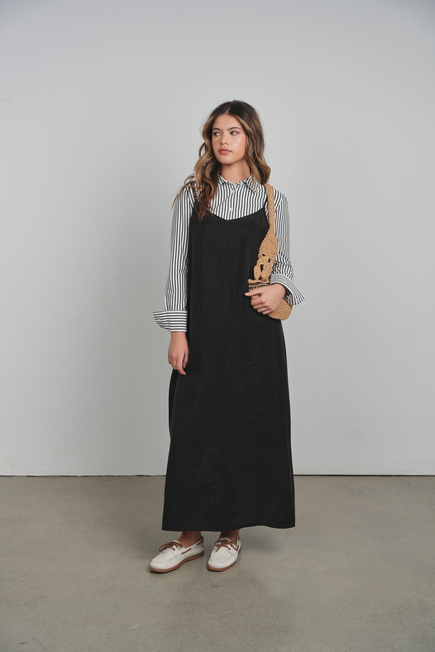 POINT BRUSHED A-LINE DRESS