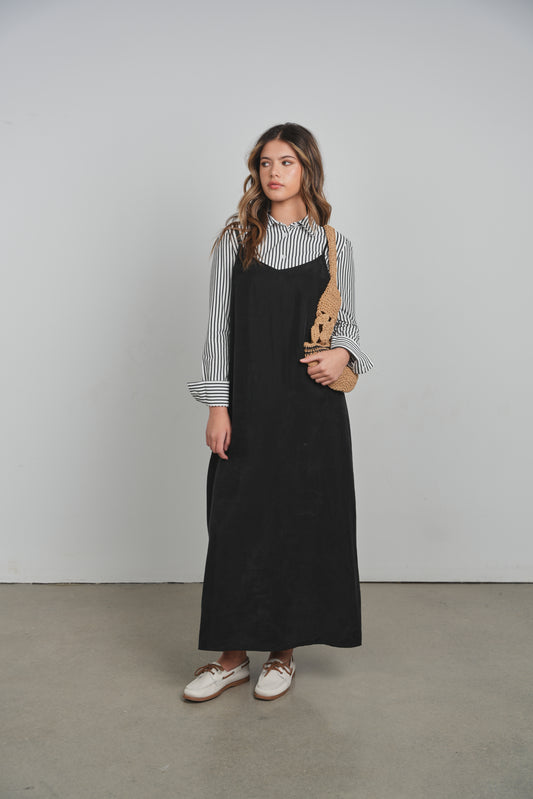 POINT BRUSHED A-LINE DRESS