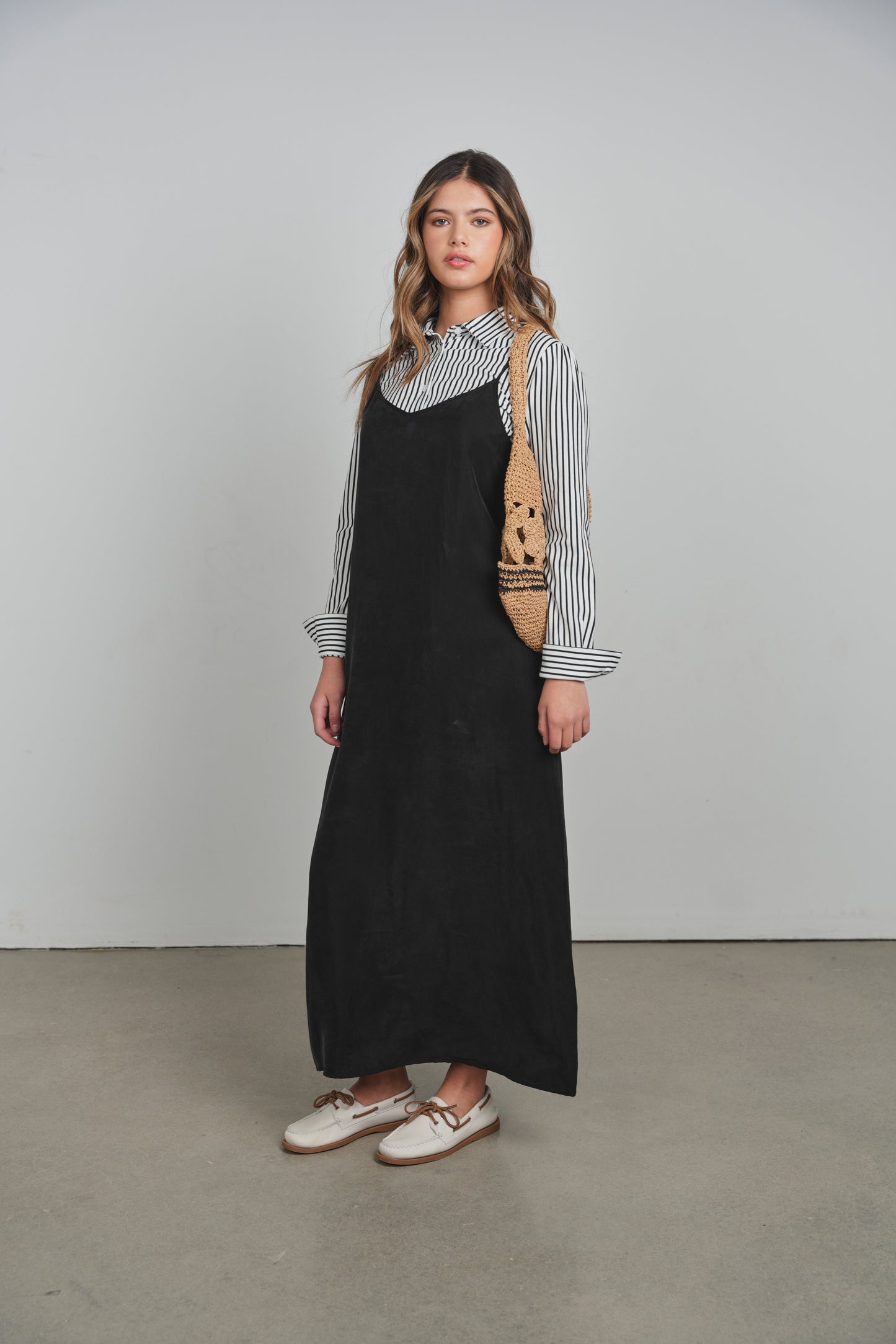 POINT BRUSHED A-LINE DRESS