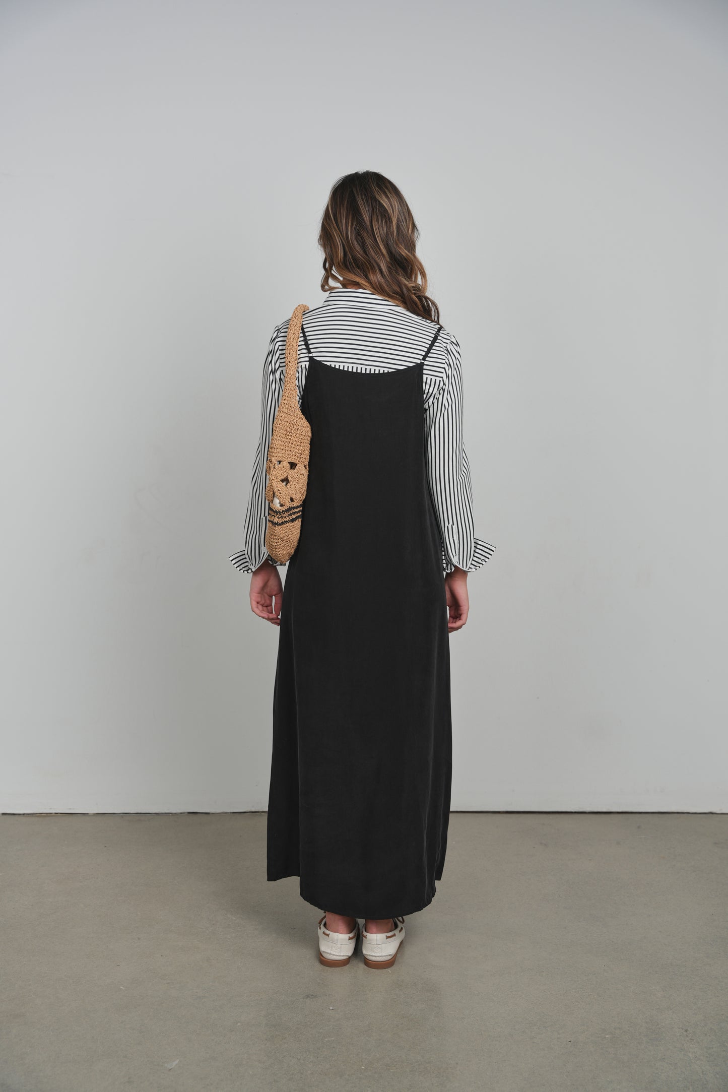 POINT BRUSHED A-LINE DRESS