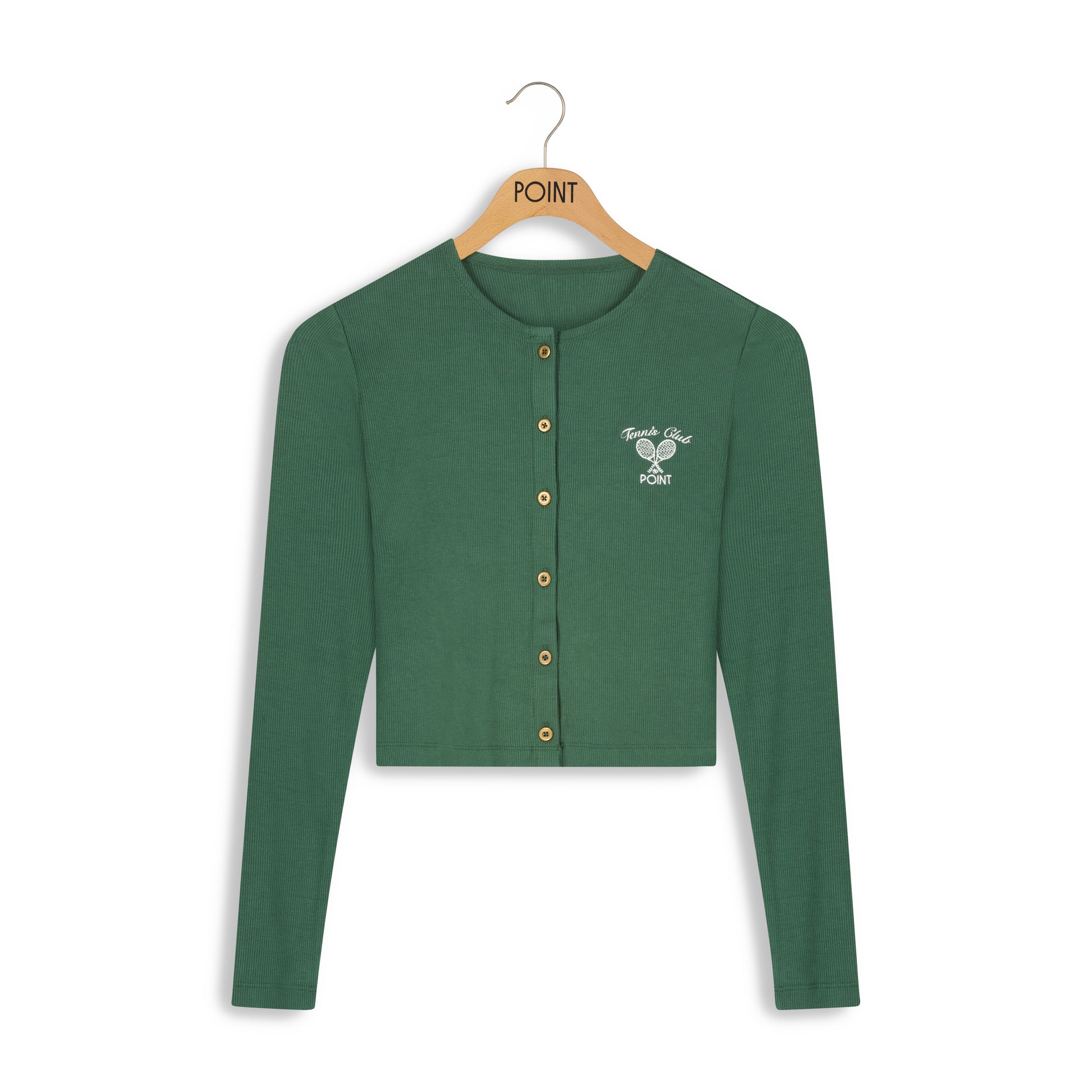 point tennis cropped cardi - Green