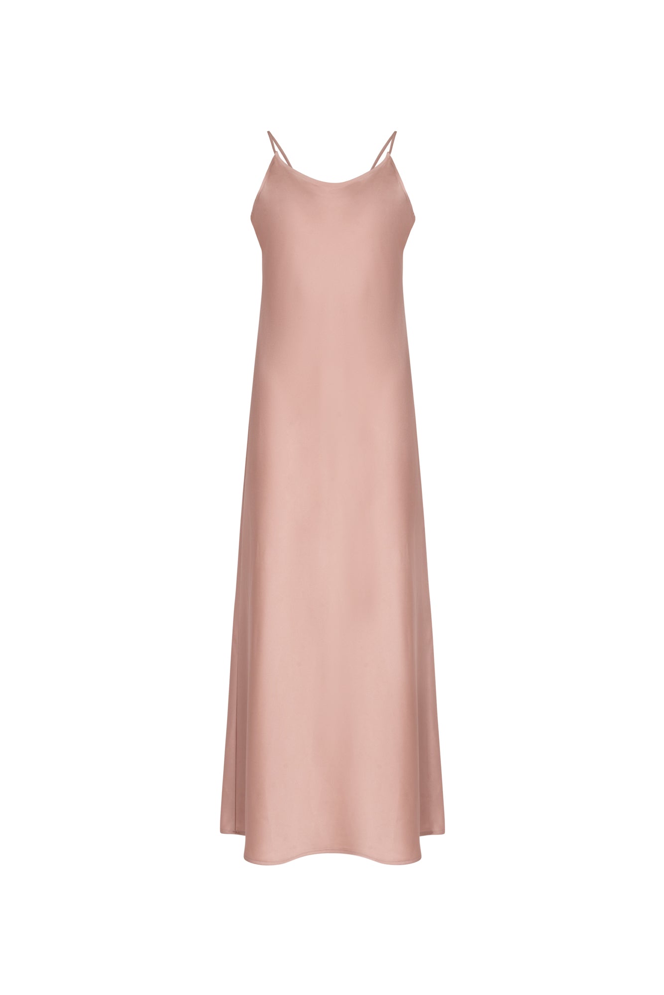 beige slip dress satin L'AGENCE Seridie Silk Slip Dress in Champagne