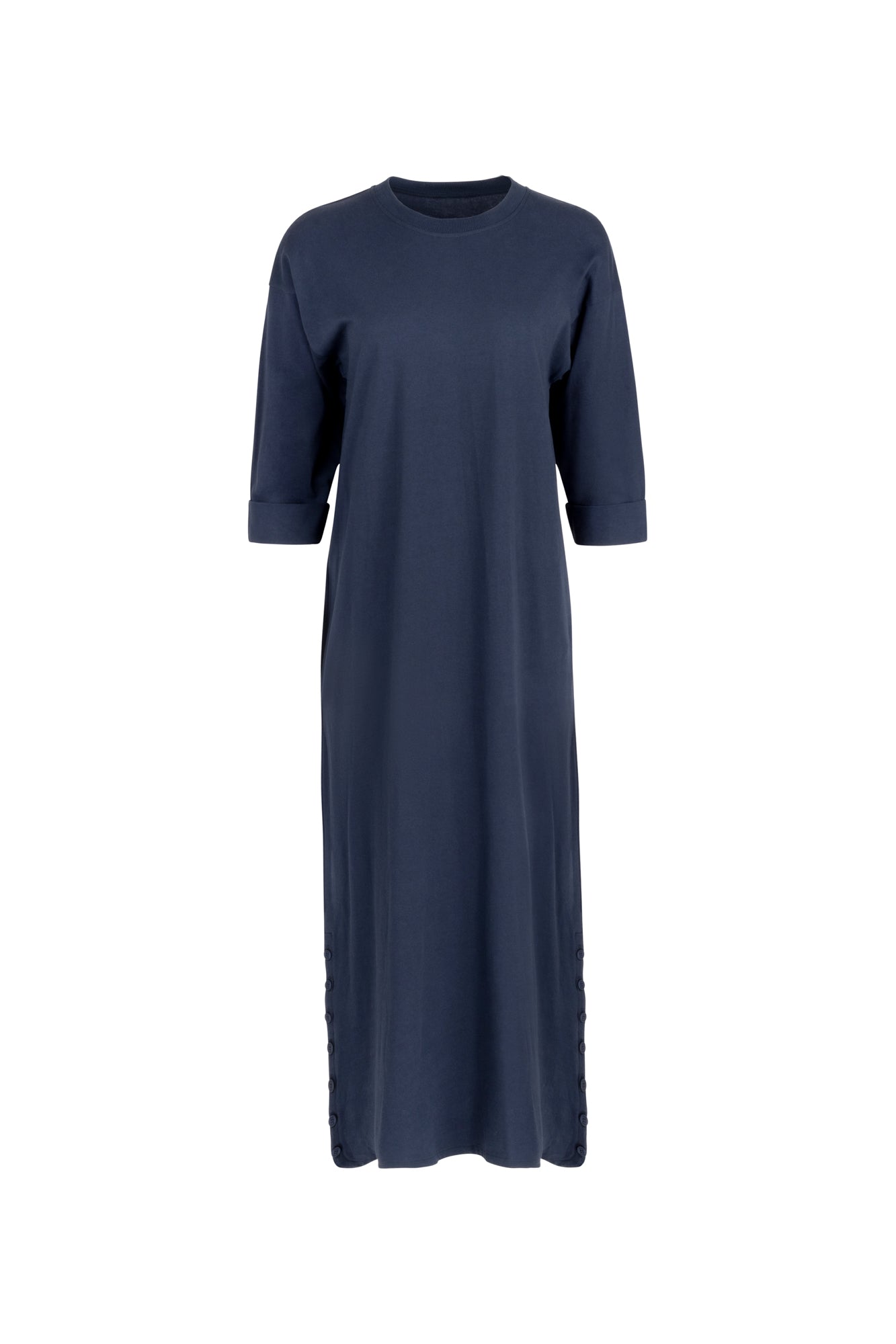 3 4 sleeve jersey maxi dress Black 3/4 Sleeve Layered Jersey Maxi Dress Black / XL