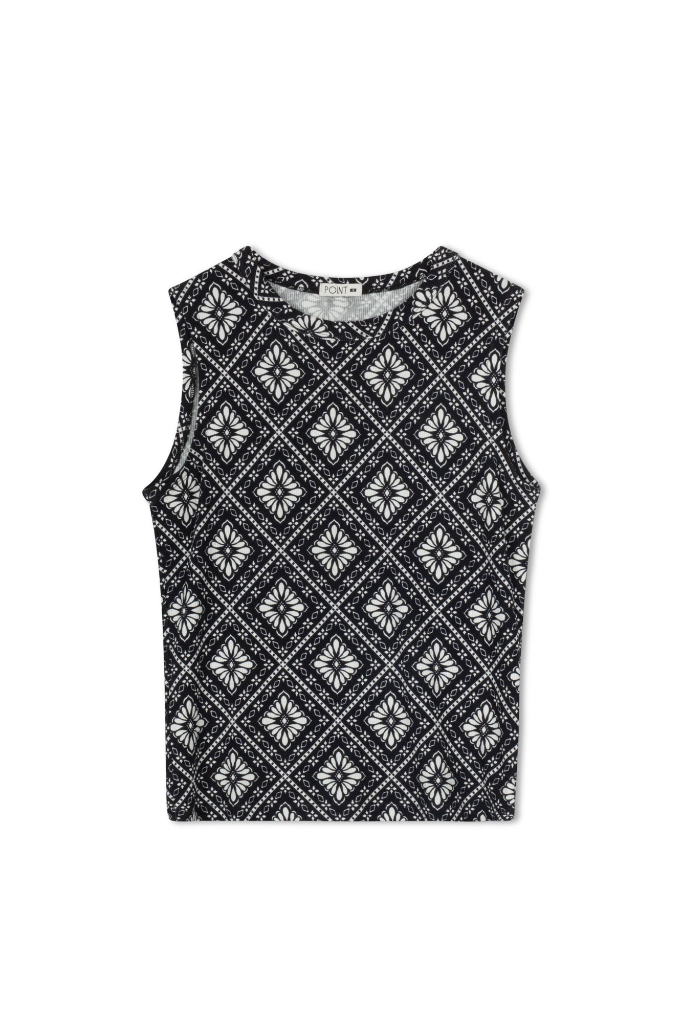 POINT PRINTED CREW NECK TANK
