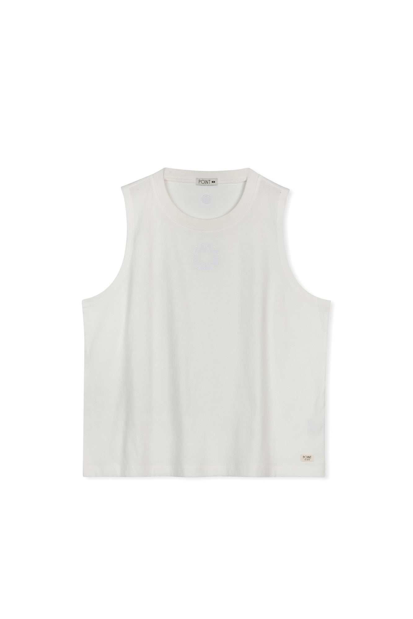 POINT EMBROIDERED COTTON TANK