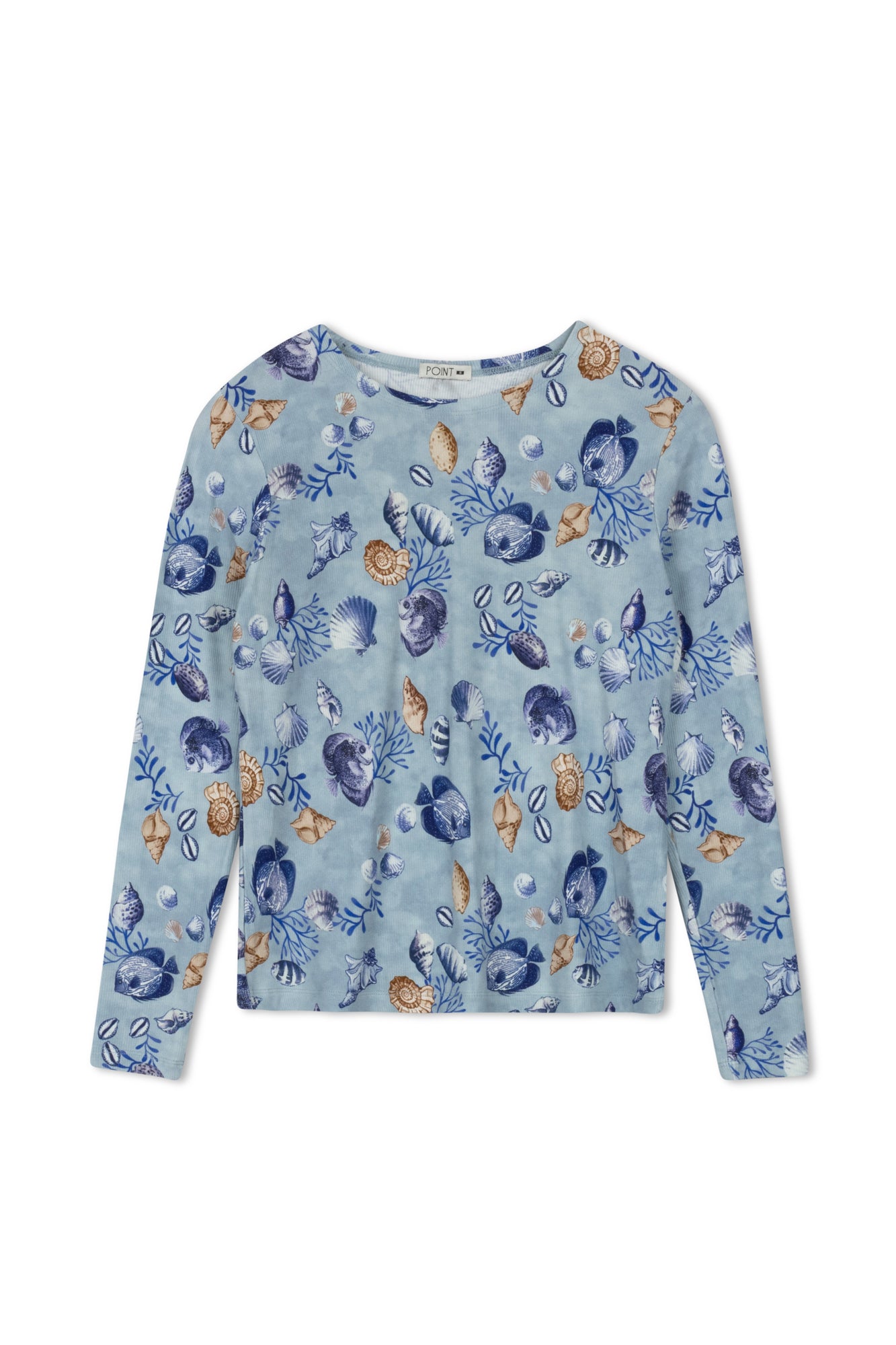 POINT PRINTED JERSEY CREW