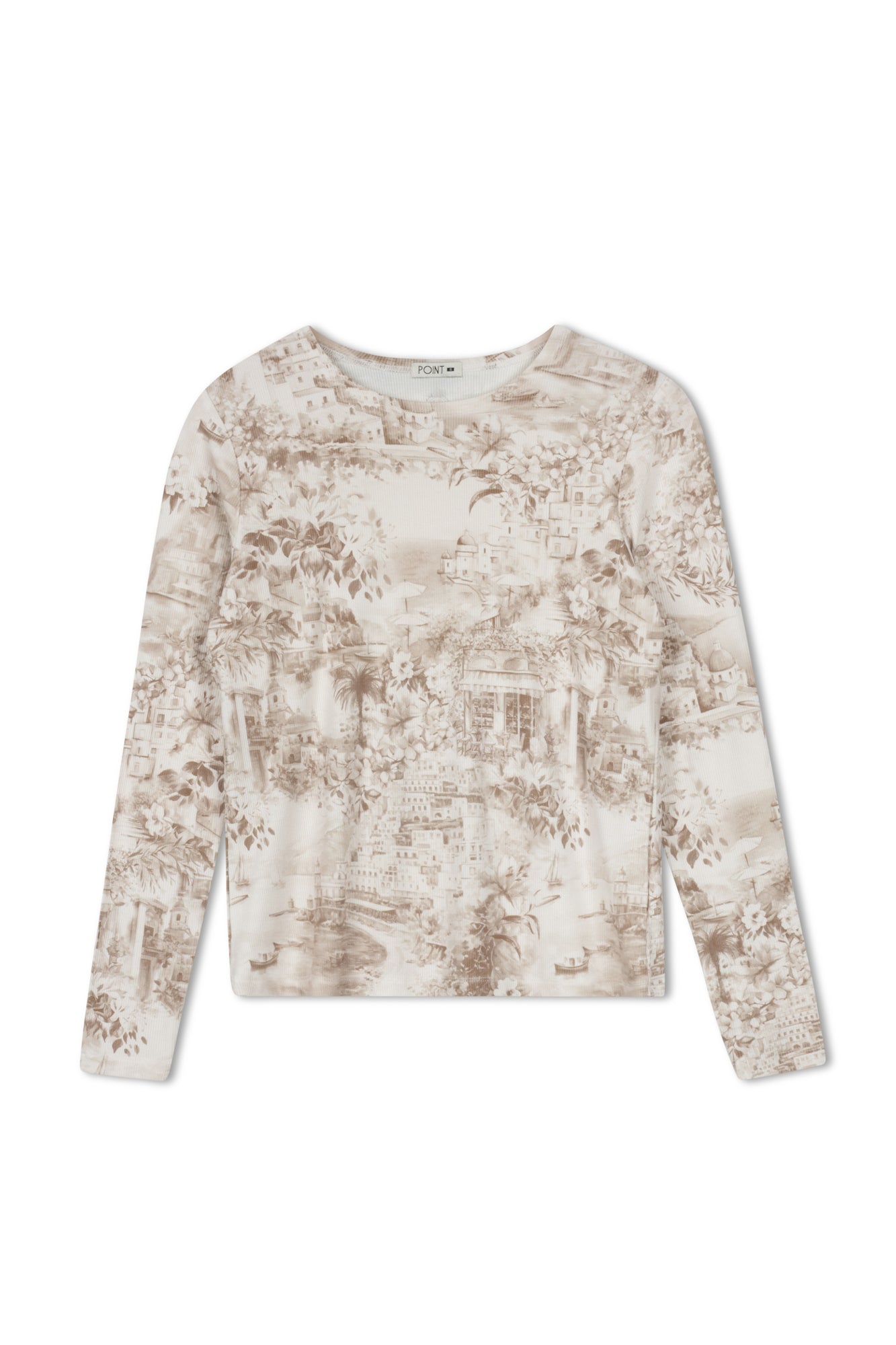 POINT PRINTED JERSEY CREW