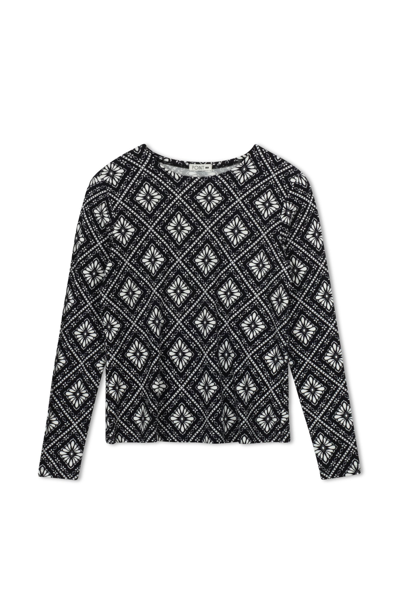 POINT PRINTED JERSEY CREW