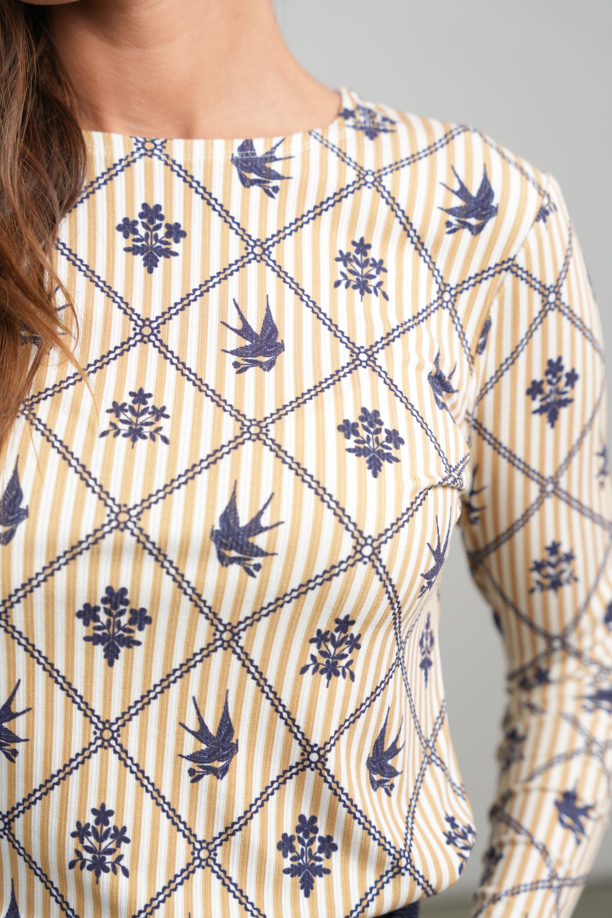 POINT PRINTED JERSEY CREW